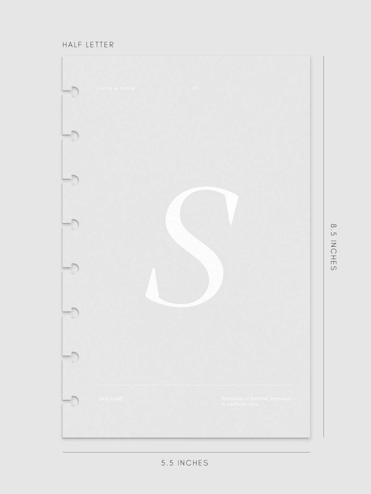 Monogram Vellum Planner Dashboard S in Half Letter displayed on a neutral background.