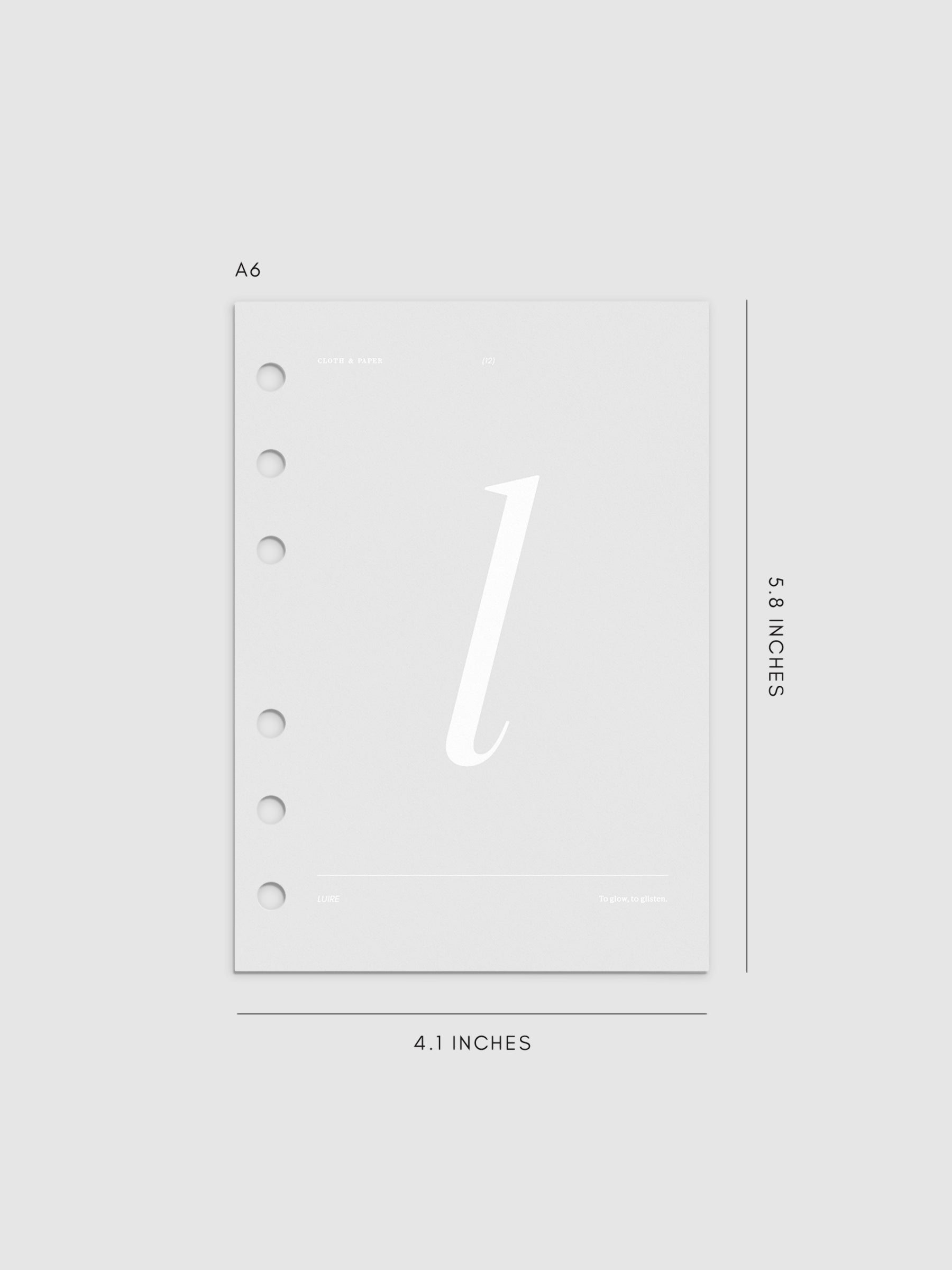 Monogram Vellum Planner Dashboard L in A6 displayed on a neutral background.