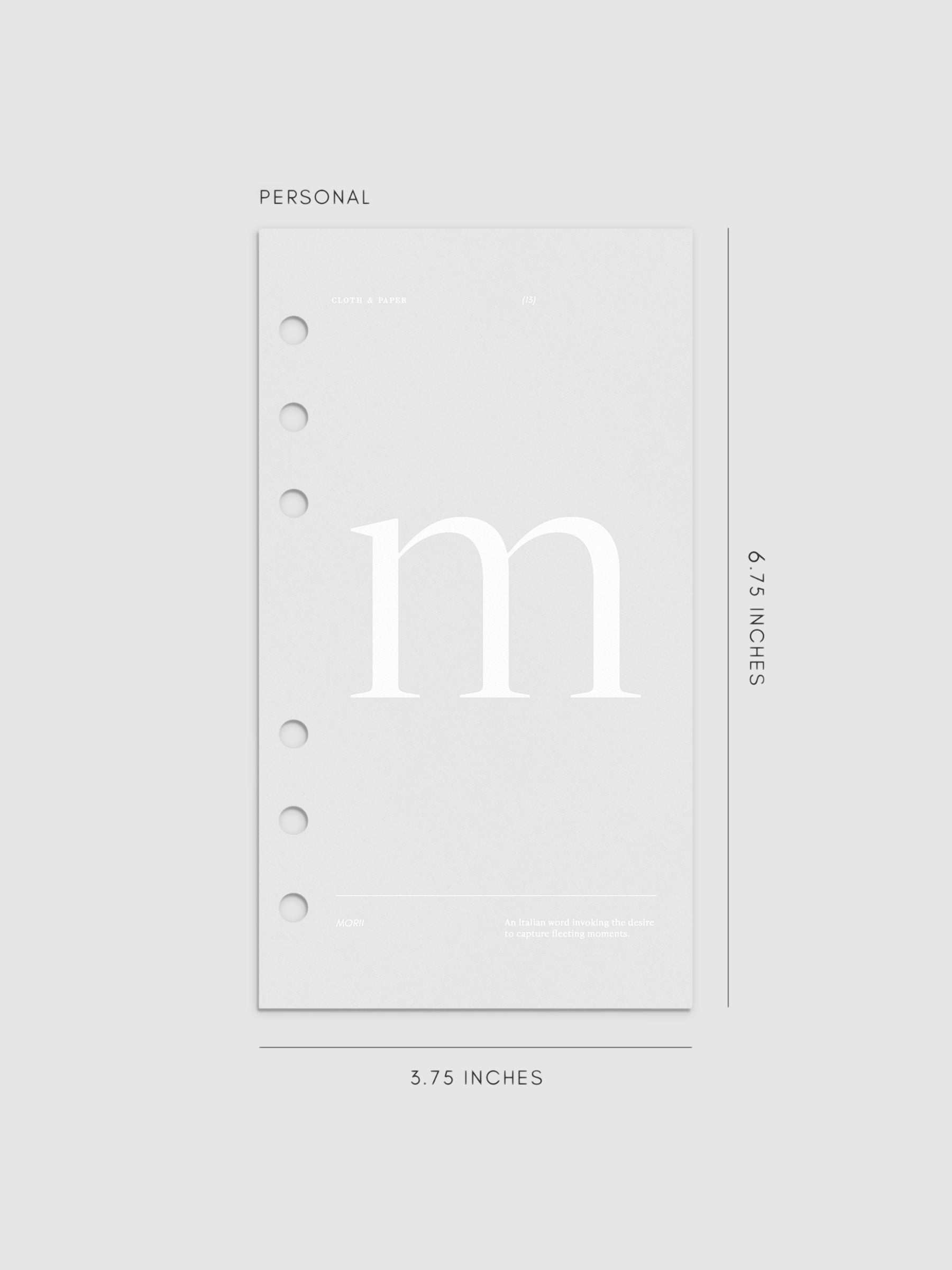 Monogram Vellum Planner Dashboard M in Personal displayed on a neutral background.