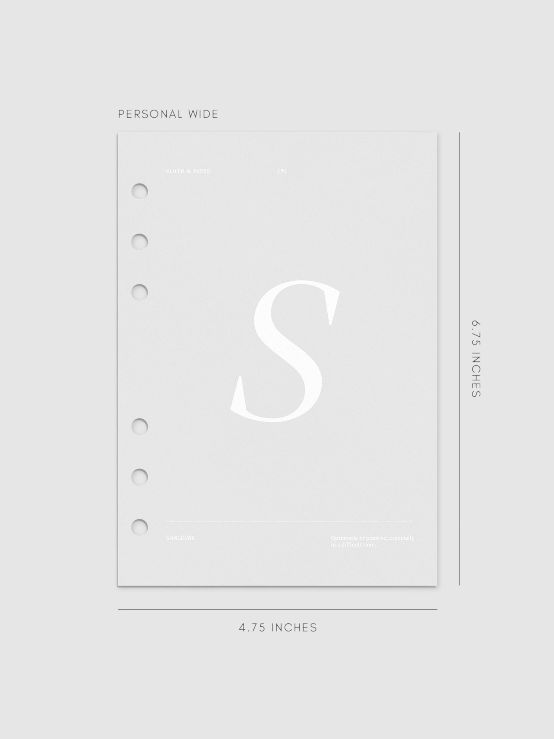 Monogram Vellum Planner Dashboard S in Personal Wide displayed on a neutral background.