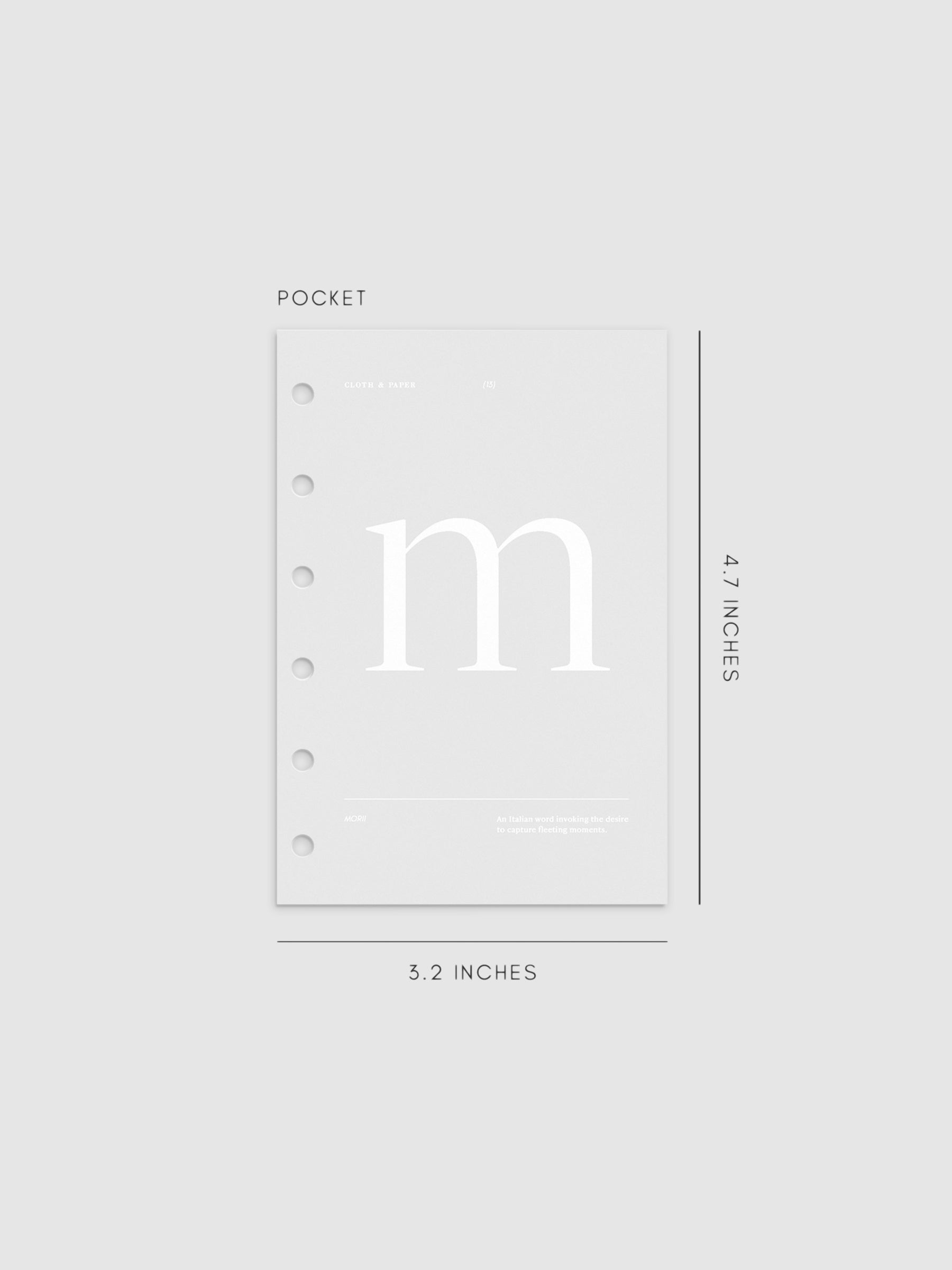 Monogram Vellum Planner Dashboard M in Pocket displayed on a neutral background.