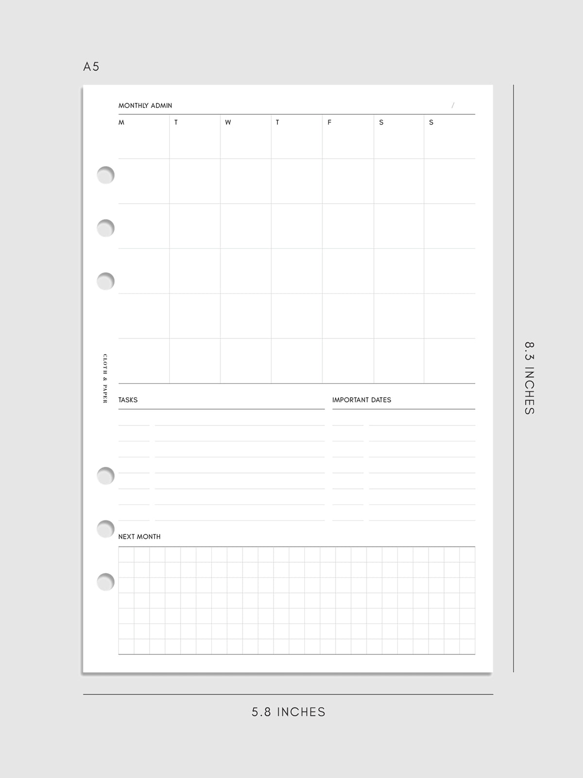 Digital mockup of inserts in A5.