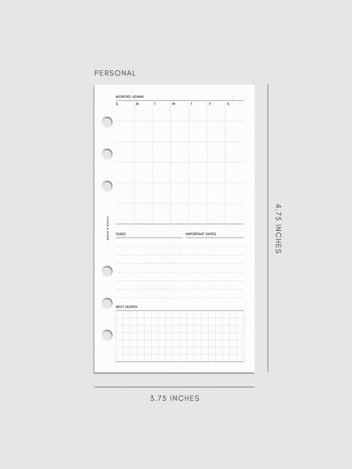 Digital mockup of inserts in Personal.