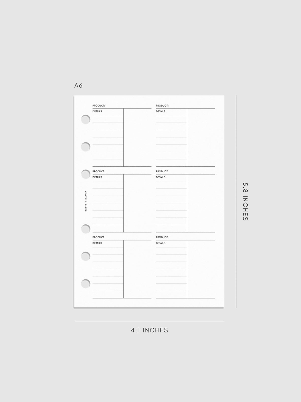 Digital mockup of inserts in A6 sizing.