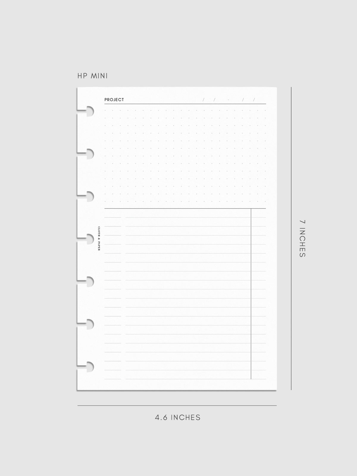 Digital mockup of insert sized in HP Mini.