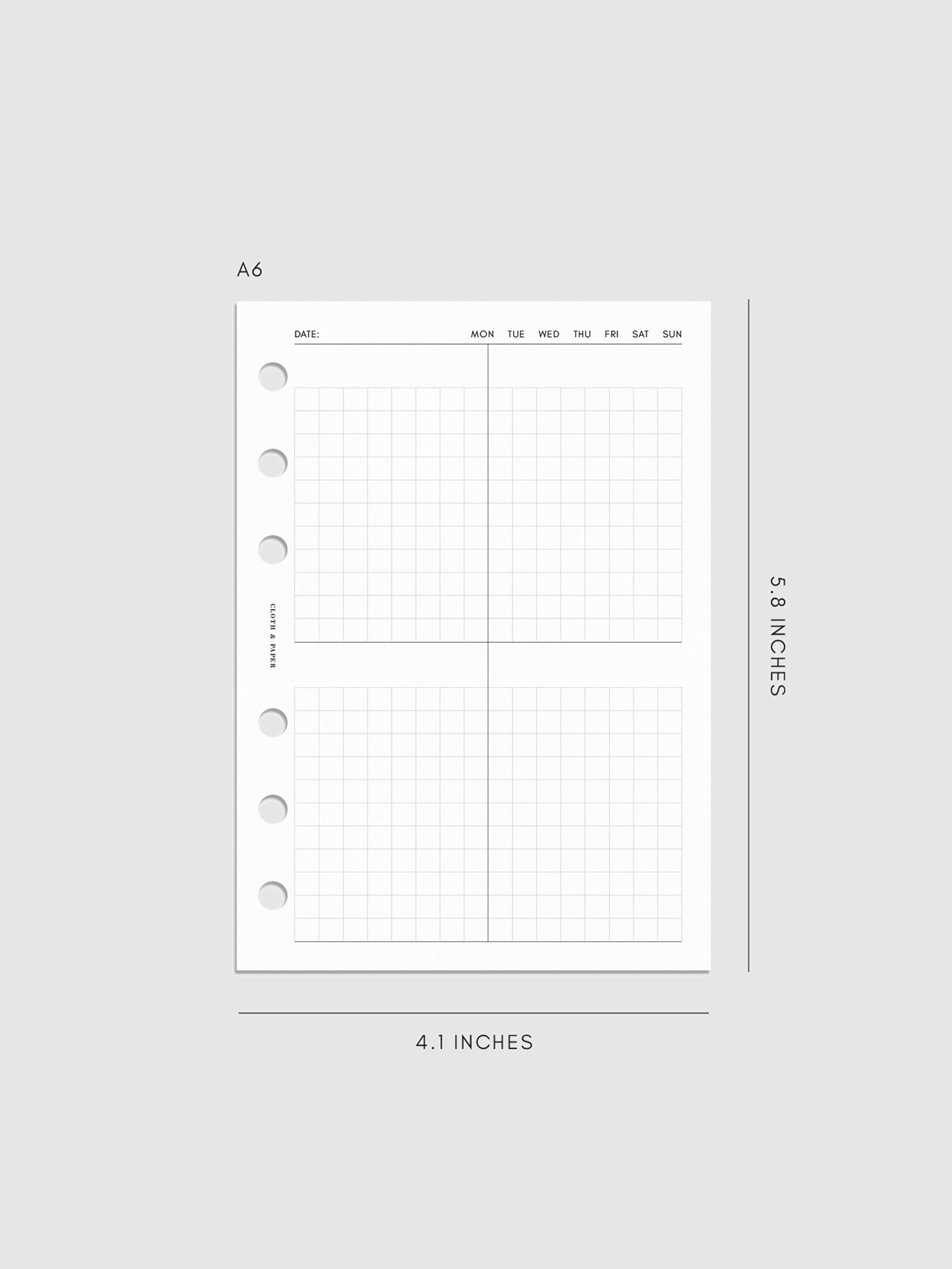 Digital mockup of inserts in A6.