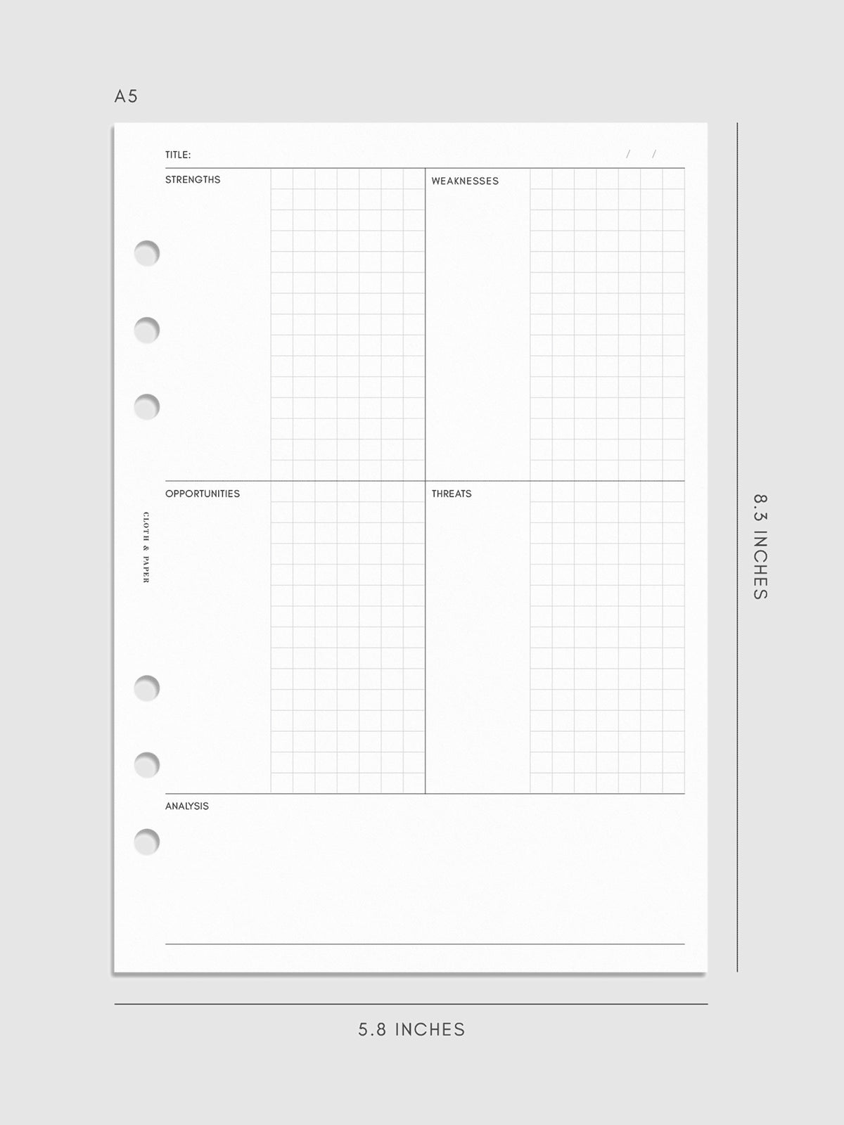 SWOT Analysis Planner Inserts | Refreshed Layout
