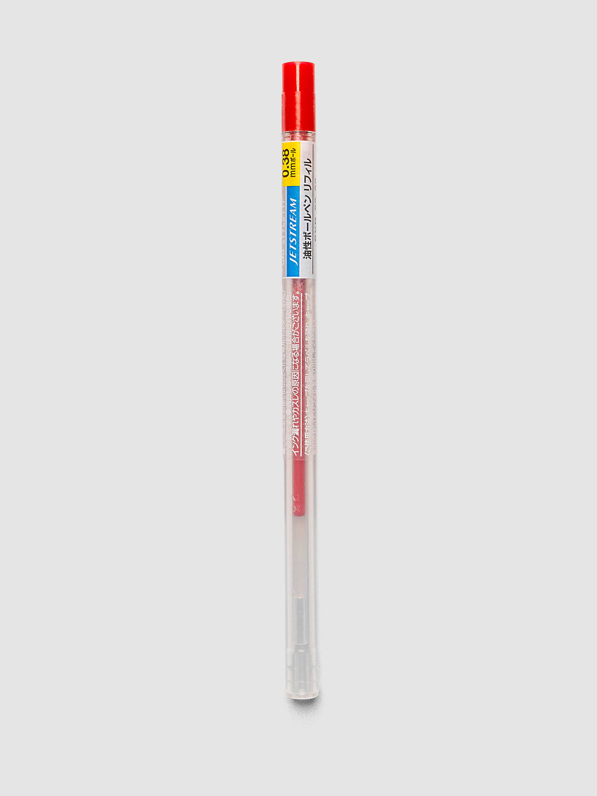 Uni-ball SXR-89-38 Style Fit Jetstream Pen Refill in red packaged in clear tube with printed label