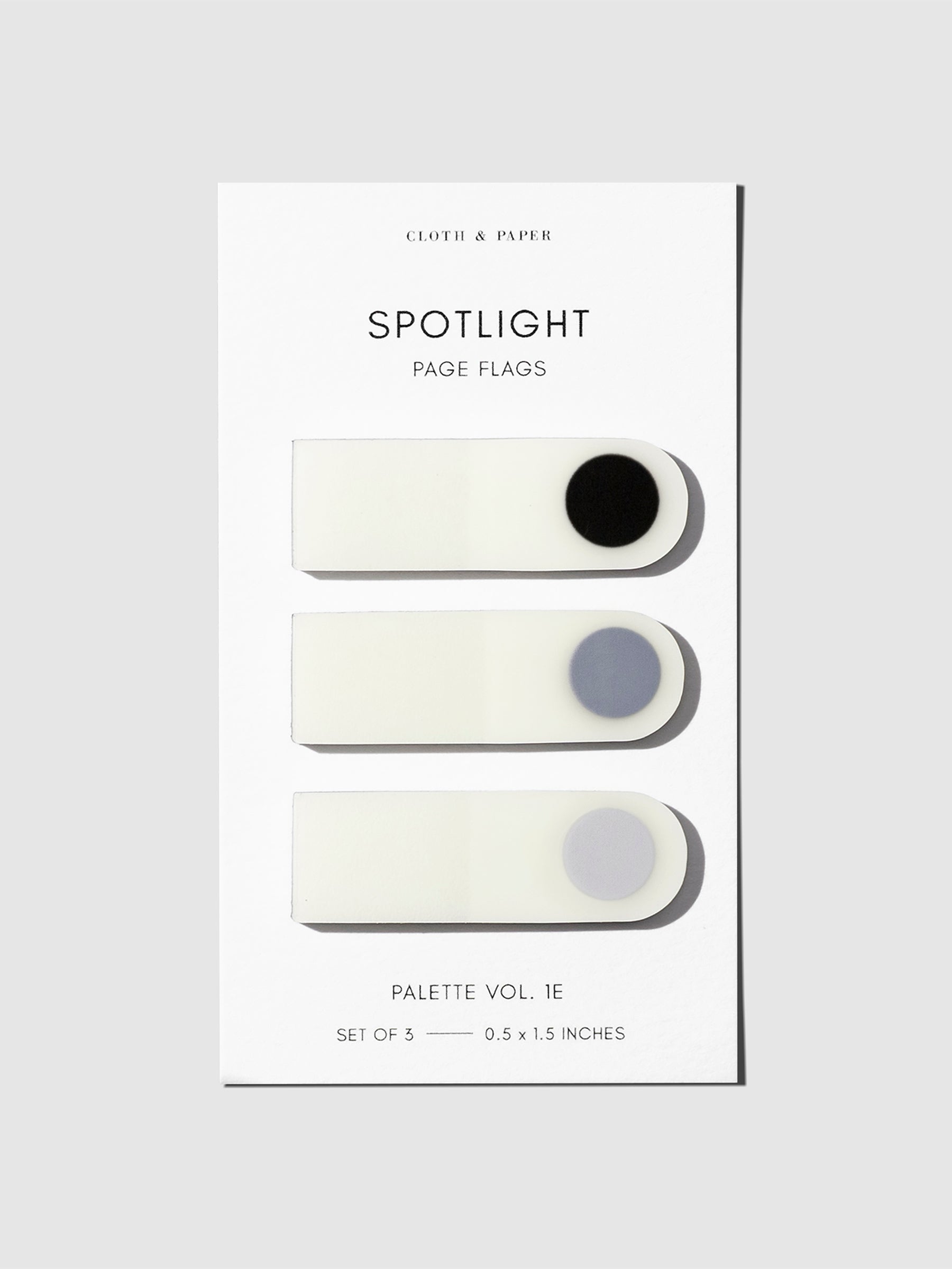 Set of spotlight page flags against a neutral background. Palette shown is Vol 05.