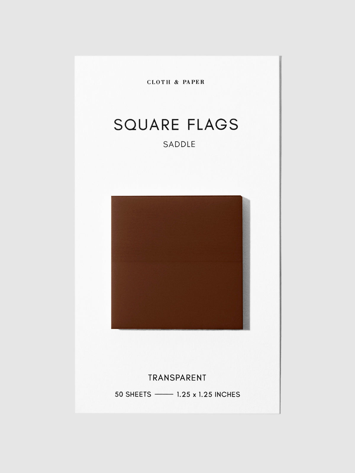 Square Page flag displayed on a neutral background. Color pictured is Saddle.