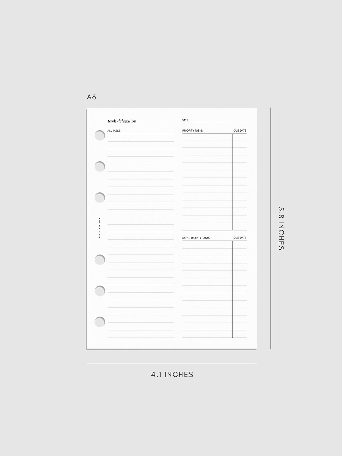 Digital mockup of insert in A6 sizing.