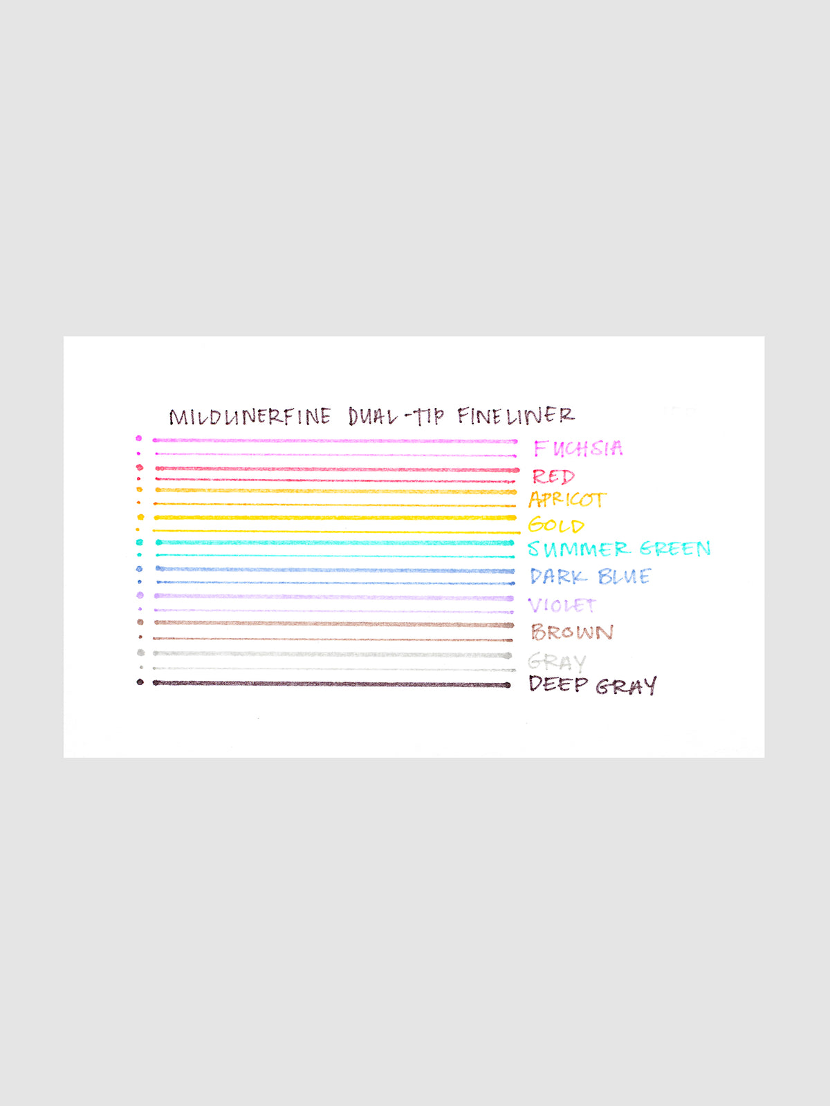 Zebra Mildliner Dual-Tip Fineliner pen test sheet