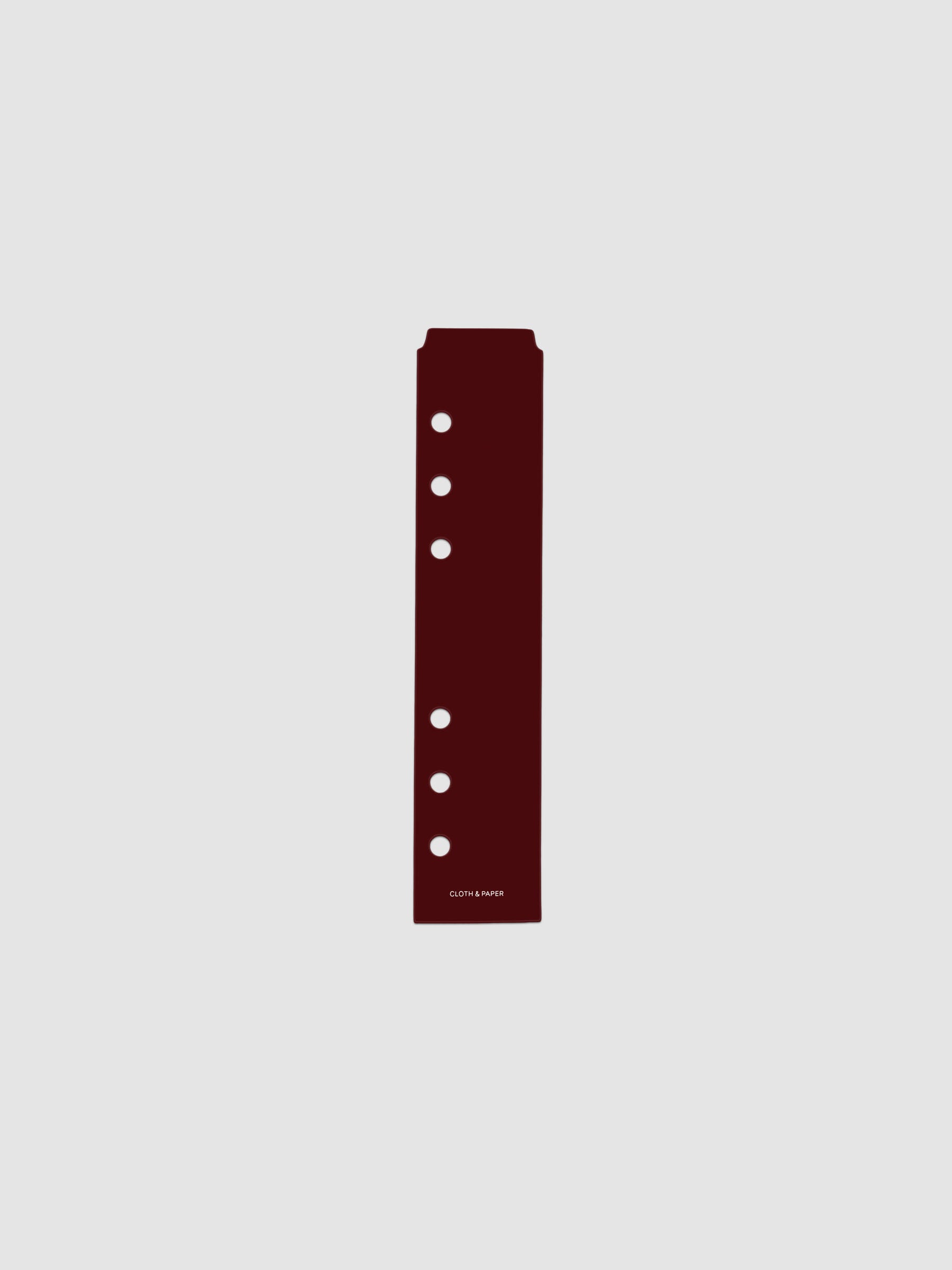 Bordeaux (dark red) Narrow Page Marker for Personal and Personal Wide planners.