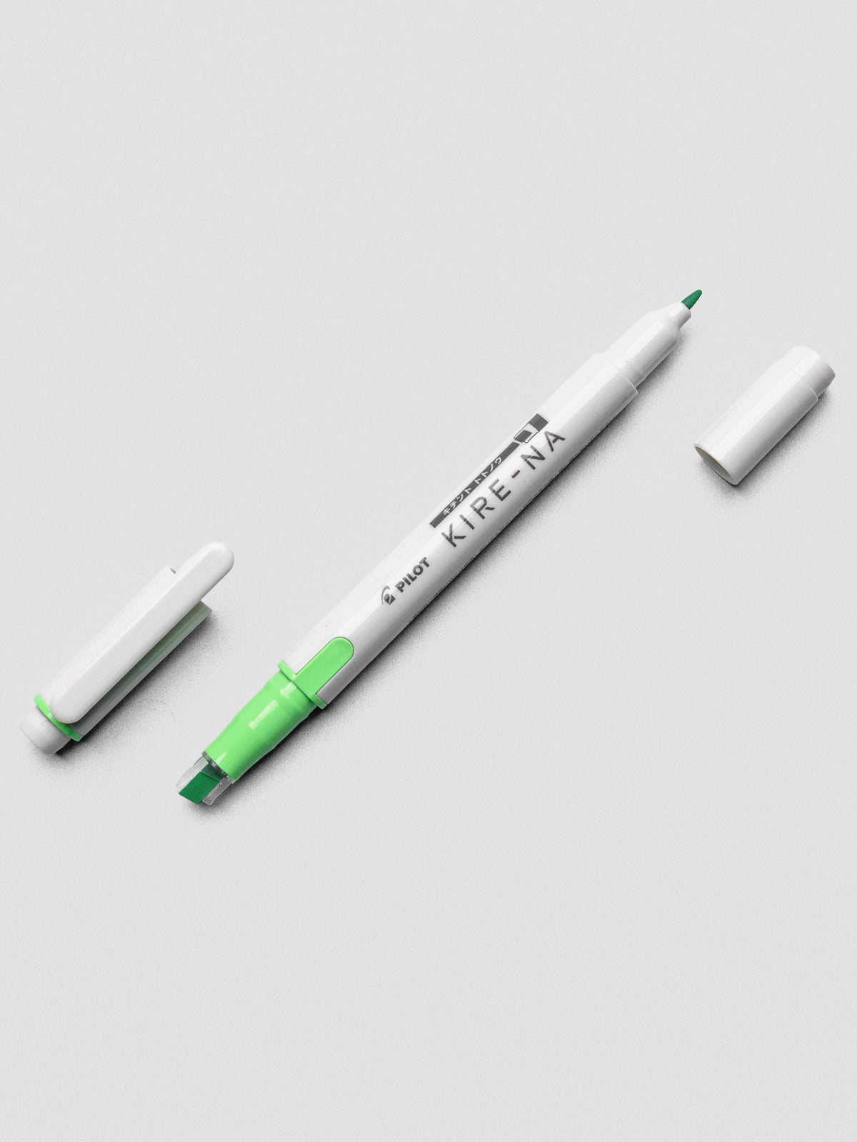 Pilot Kire-Na highlighter in Green on white background.