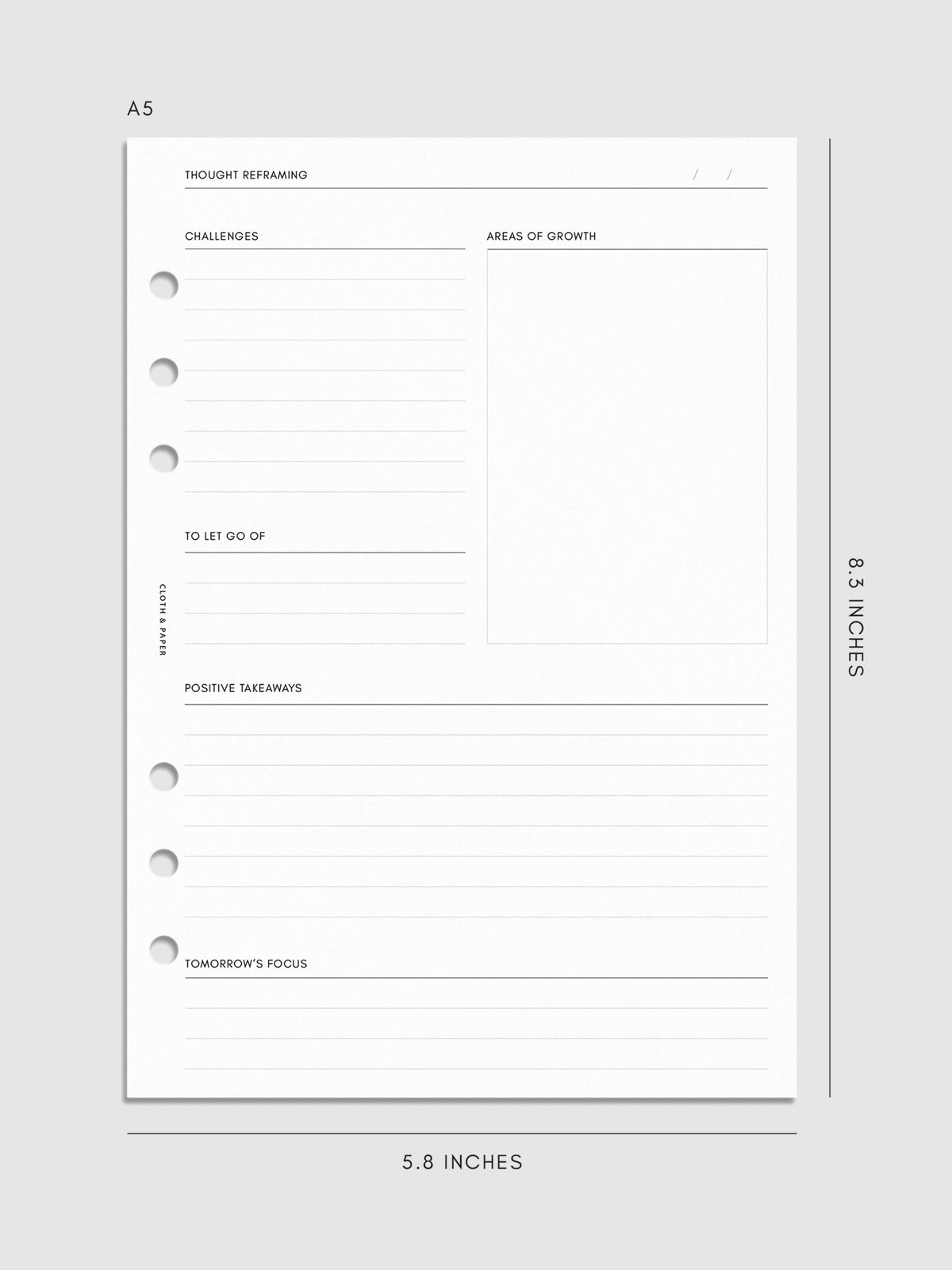 Digital mockup of insert in A5.