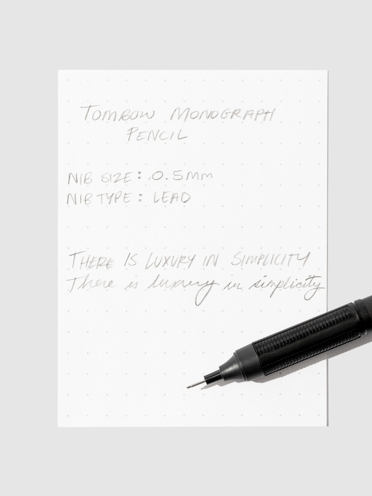 Writing sample for mechanical pencil.