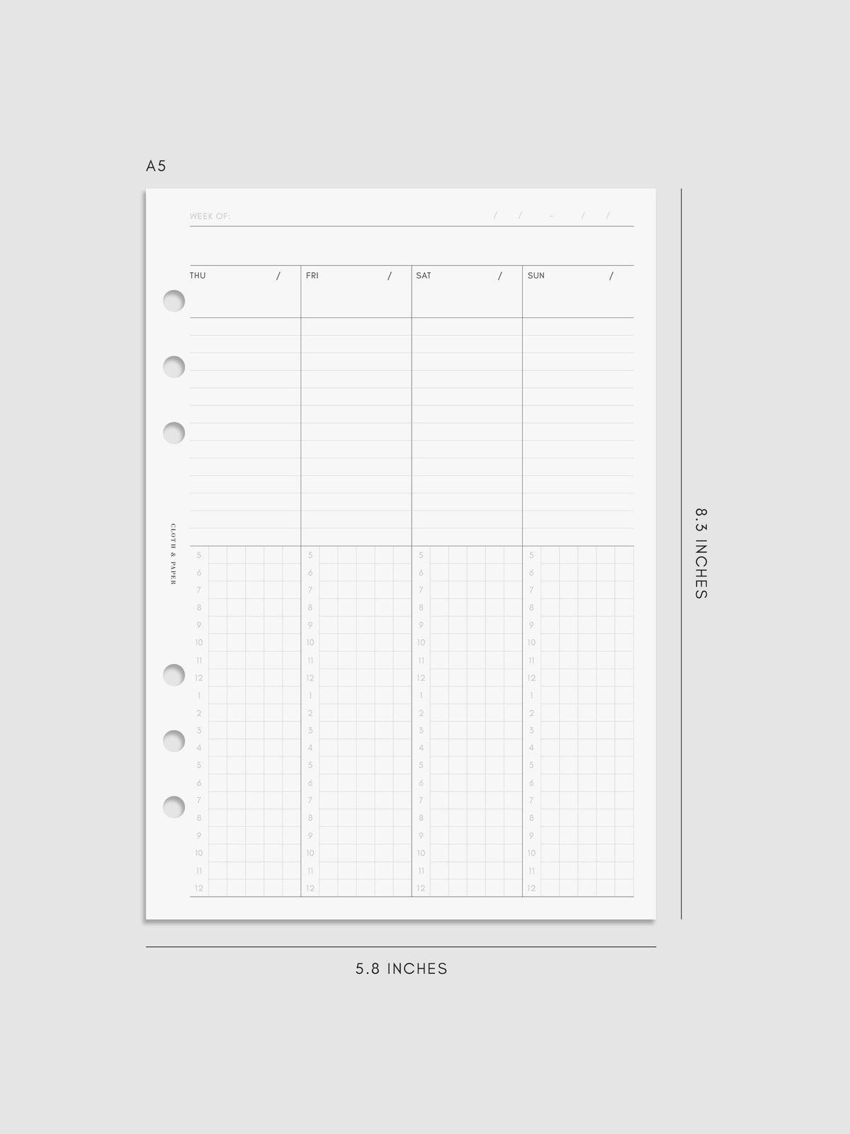 Digital mockup of insert in A5.