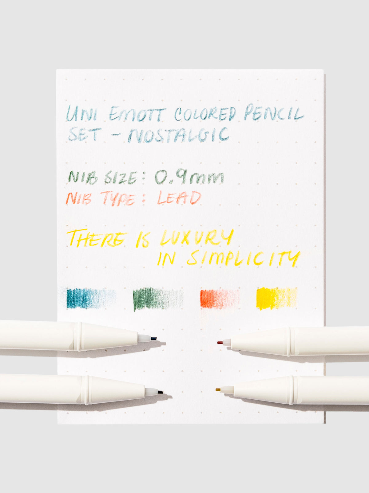 Pen testing sheet for nostalgic color palette.