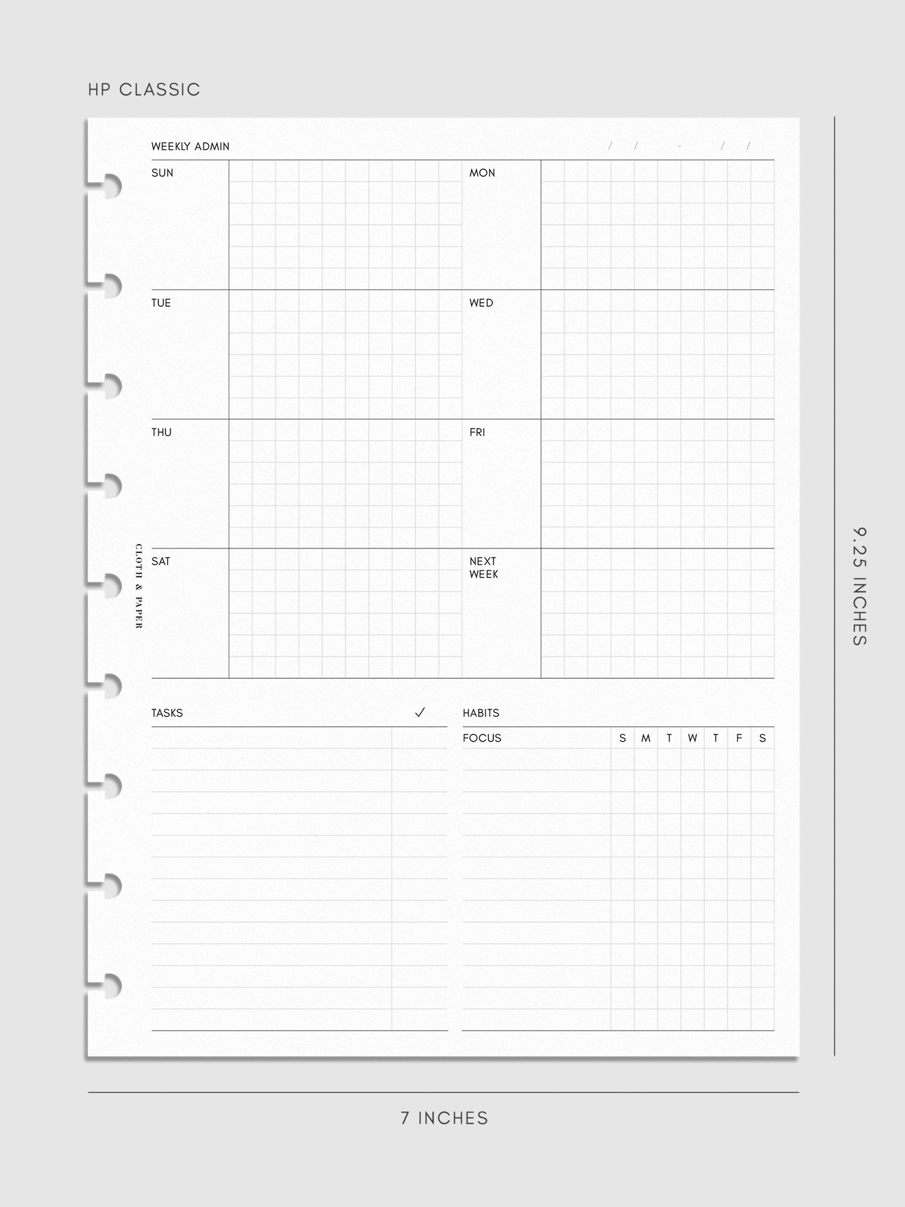 Digital mockup of insert in HP Classic sizing.