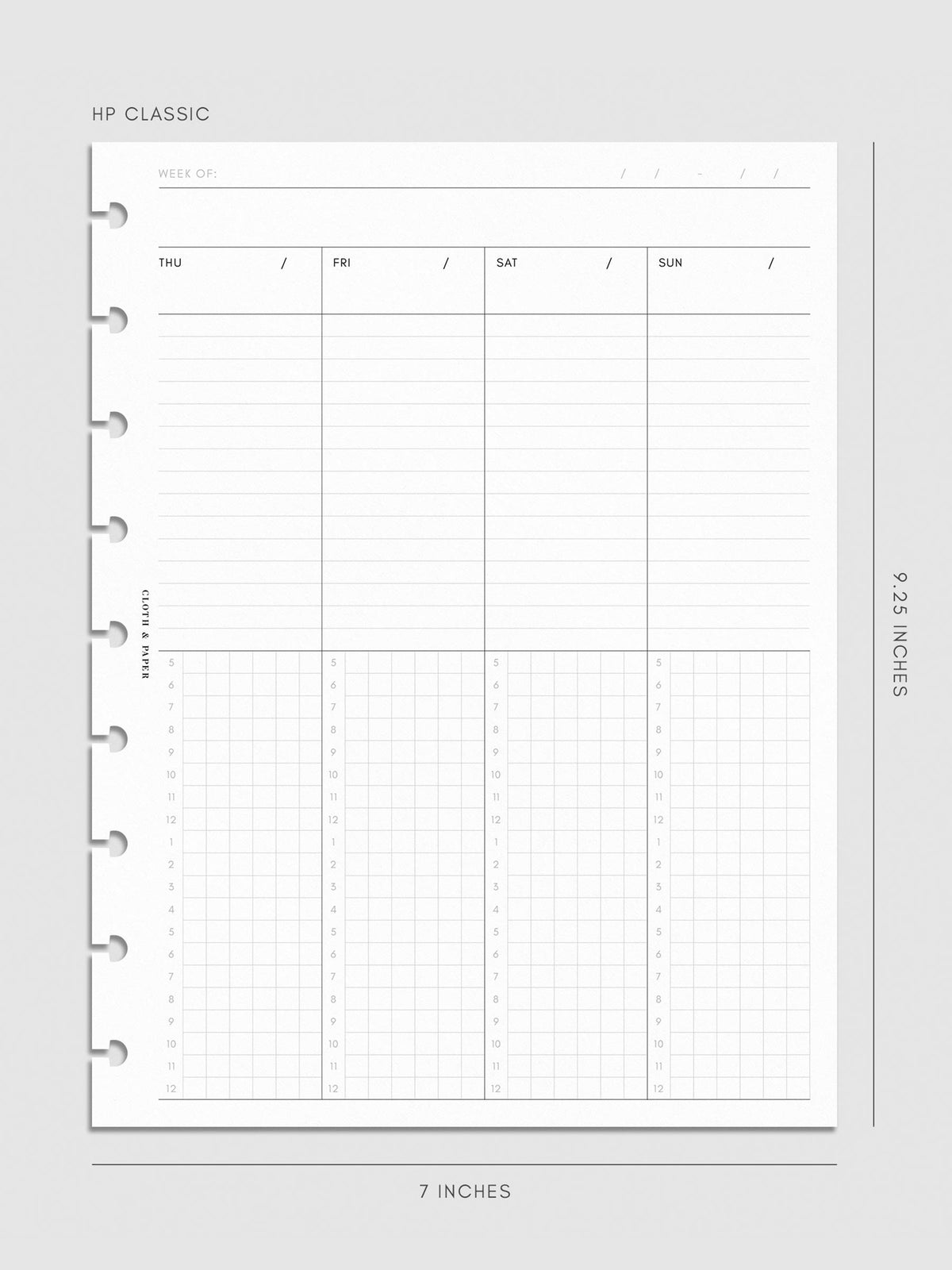 Digital mockup of insert in HP Classic sizing.
