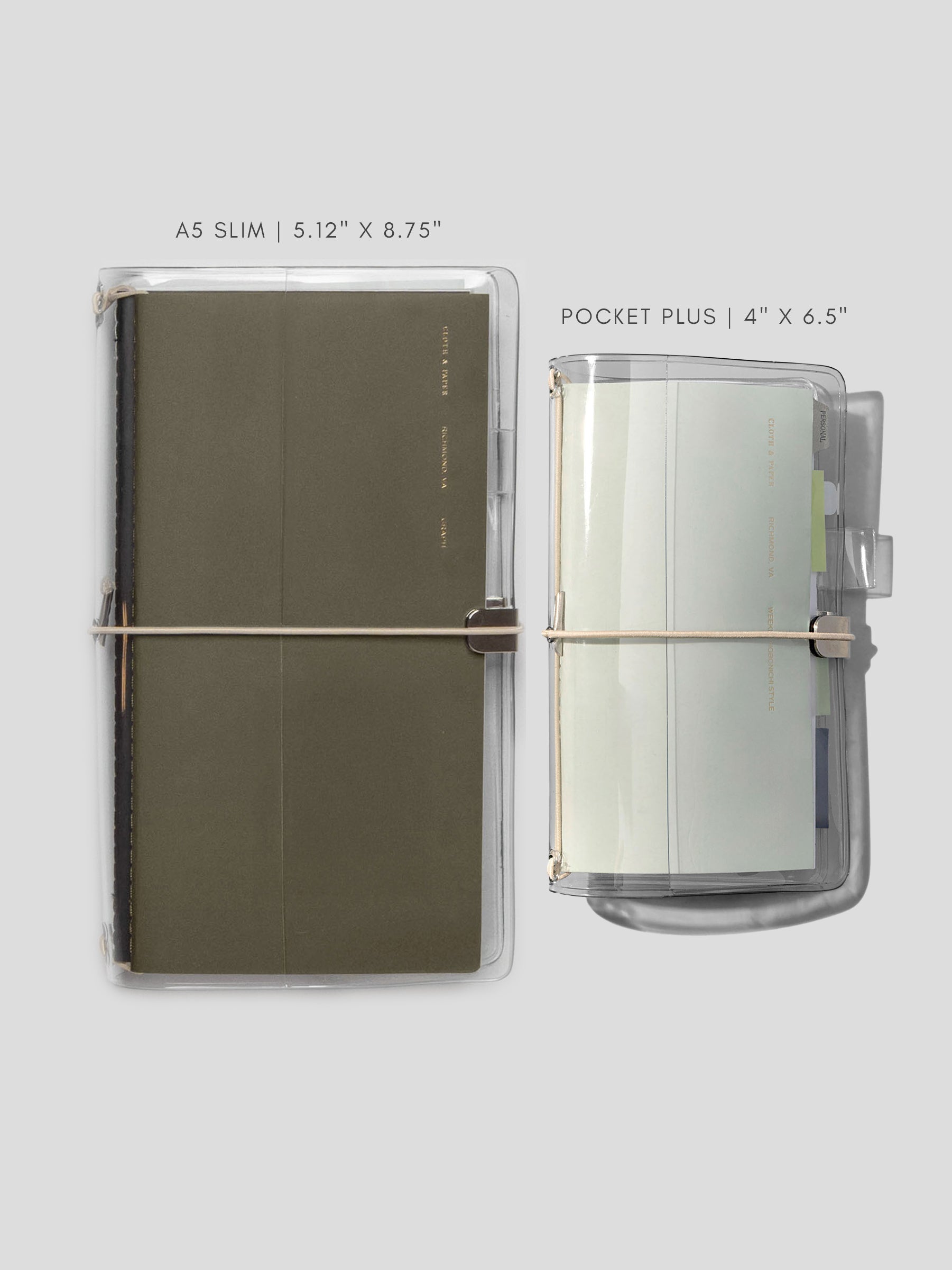 A5 Slim and Pocket Plus size comparison.