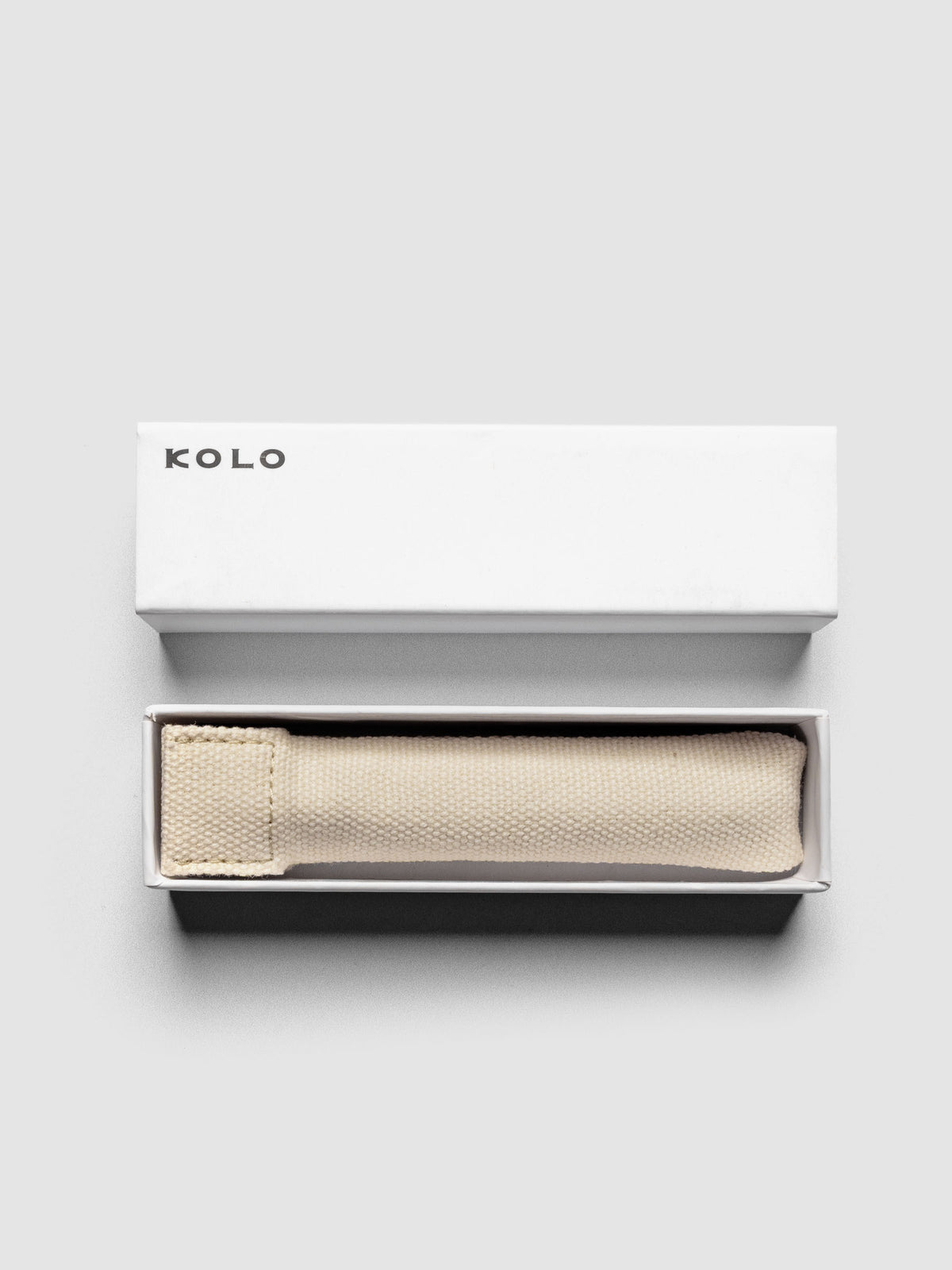 Kolo Tino Ballpoint Pen in a canvas pouch shown in the open white box.