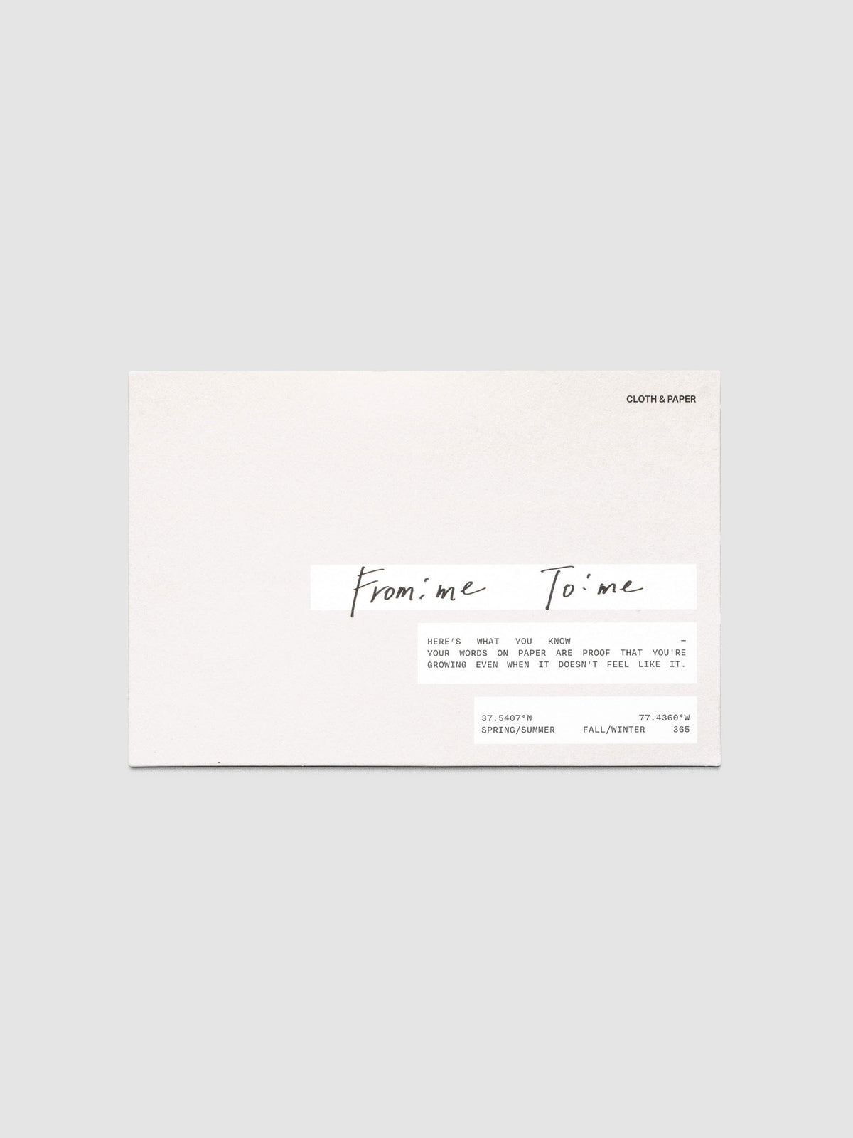 Letter to Self Journaling Card shown on a grey background.