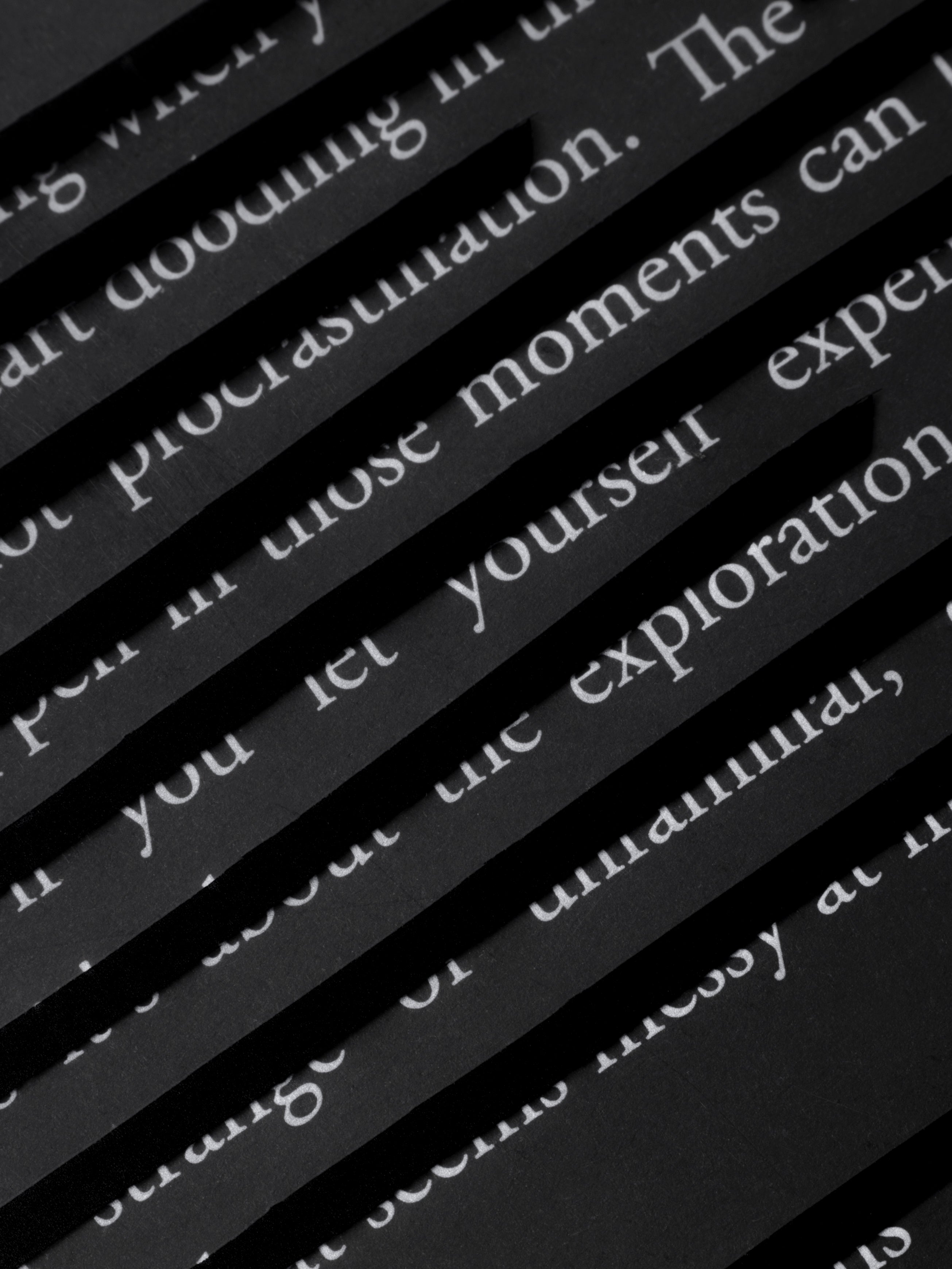 Detail view of text and blackout design on the Hidden Message Planner Dashboard Duo