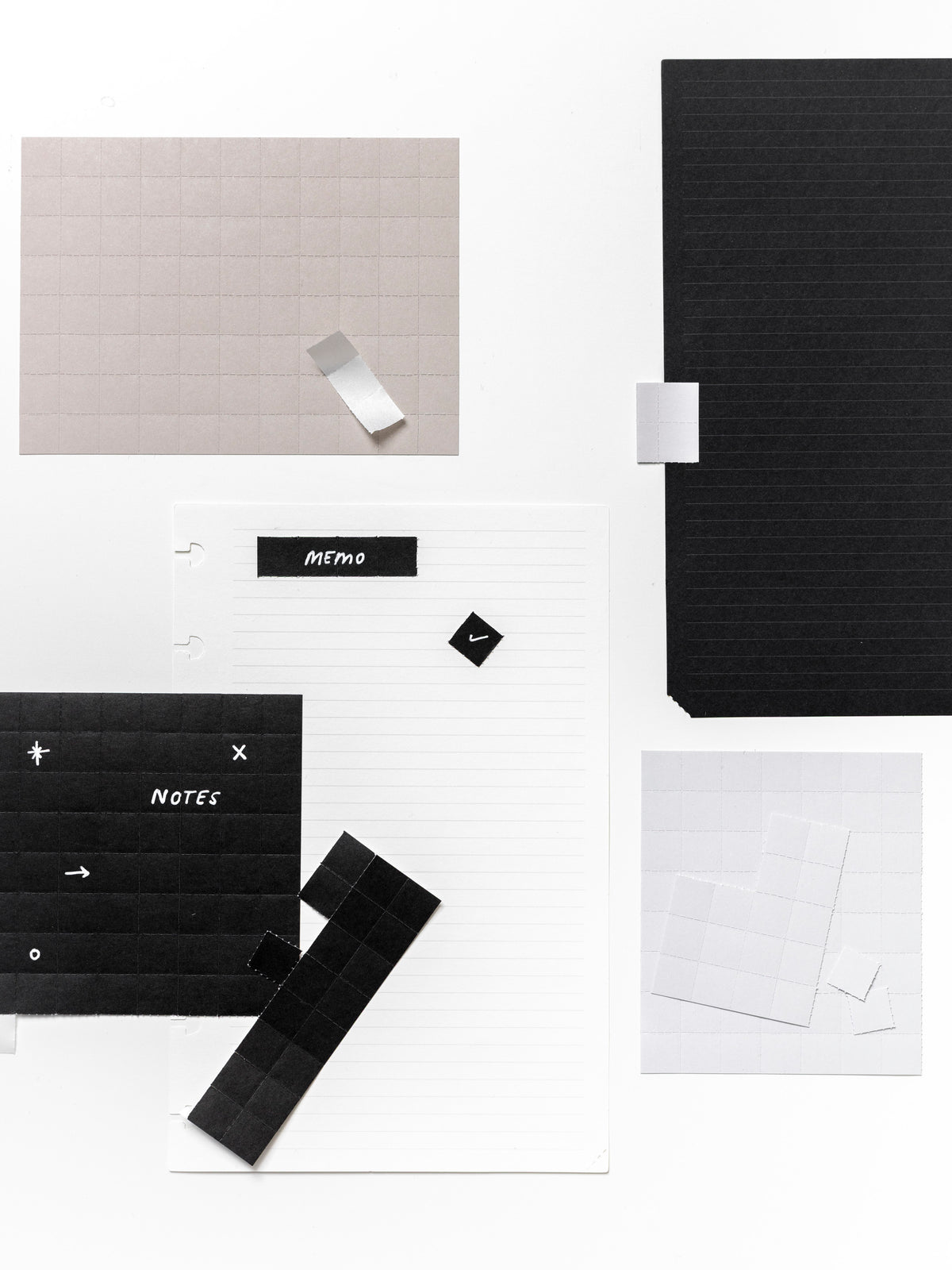 Various sizes and colors of the tear-off sticker sheets