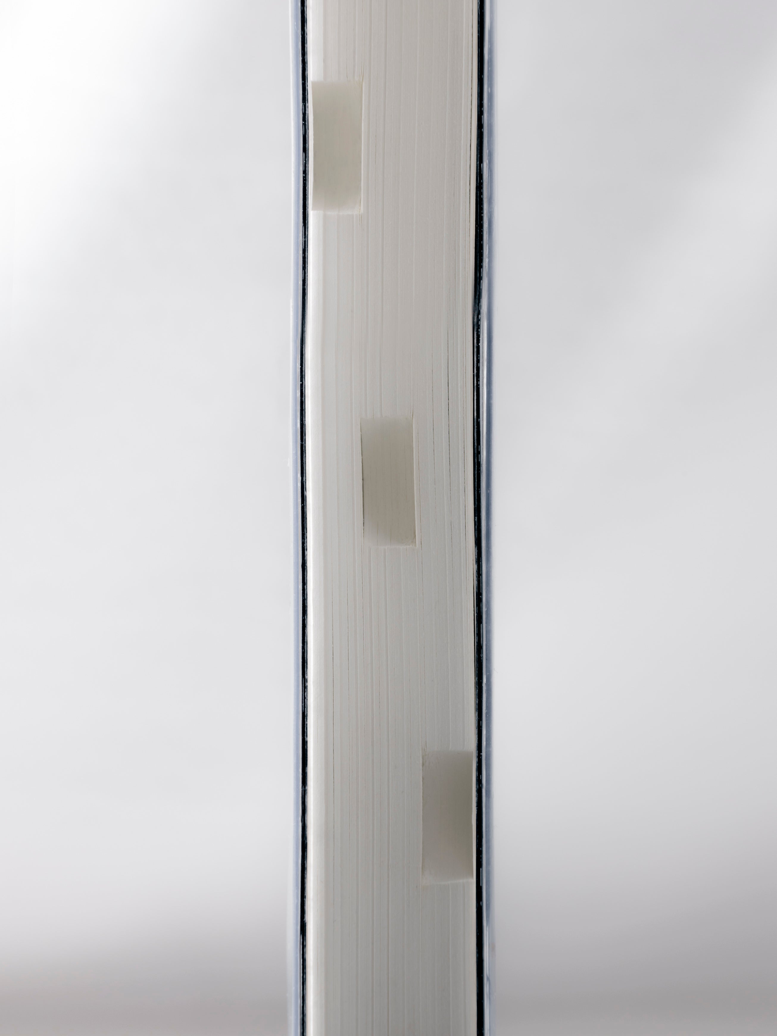 Personal Record Notebook Set, A5 Slim, closed notebook detail showing cut-out edge tabs along the side