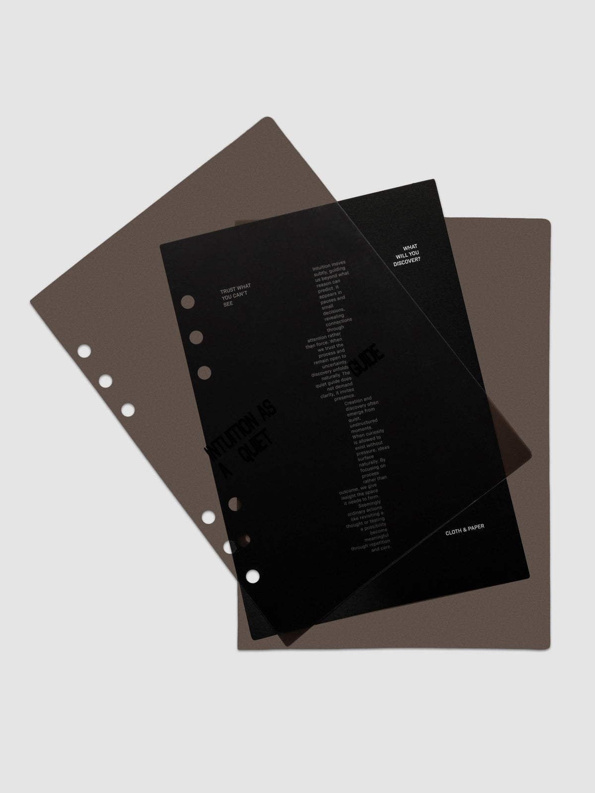 Black Intuition Ultra Thin Planner Cover + Dashboard Set in size A5 6-Ring Punch
