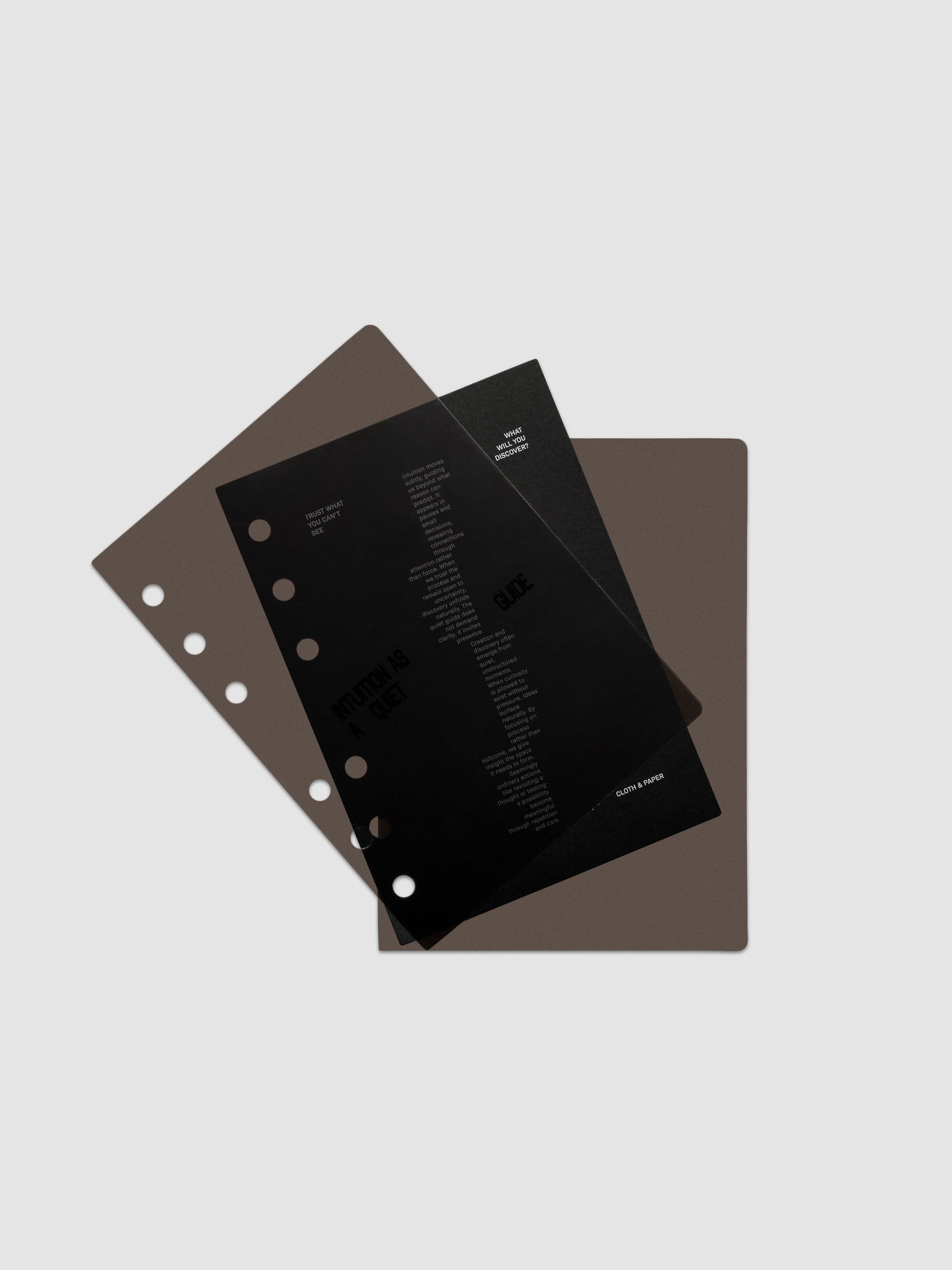 Black Intuition Ultra Thin Planner Cover + Dashboard Set in size A6 6-Ring