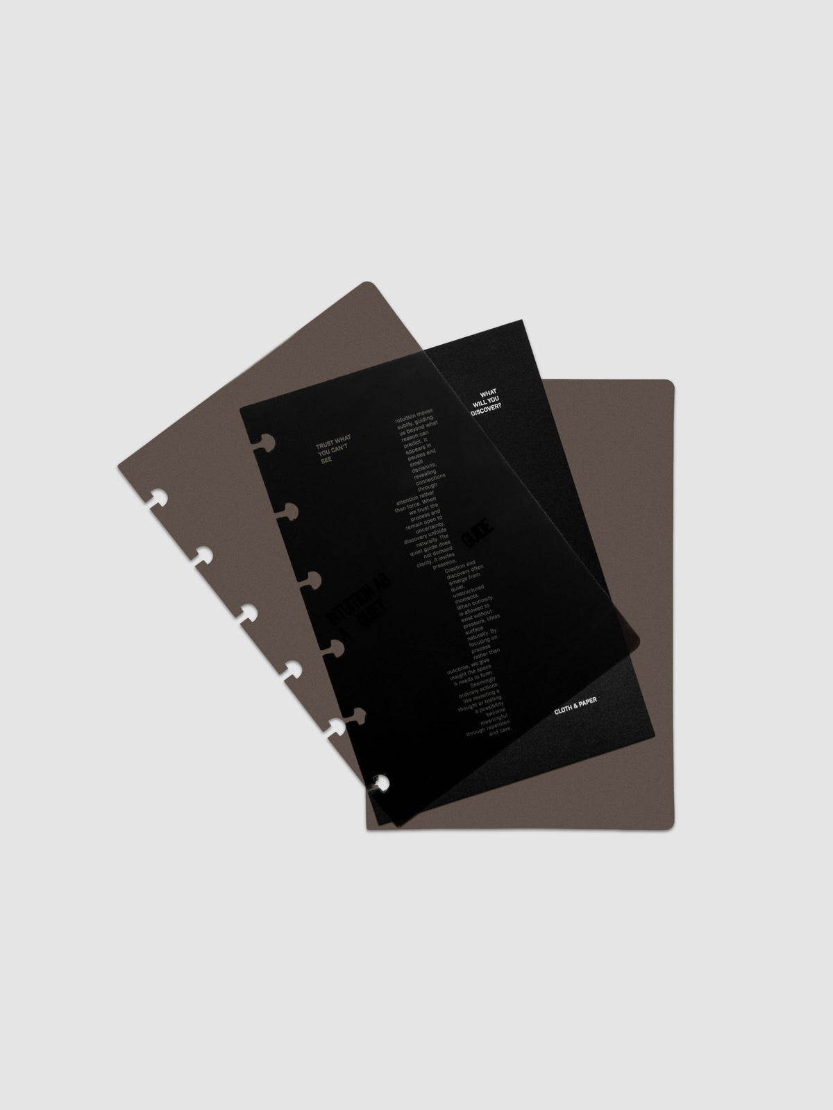 Black Intuition Ultra Thin Planner Cover + Dashboard Set in size CP Petite 6-Disc