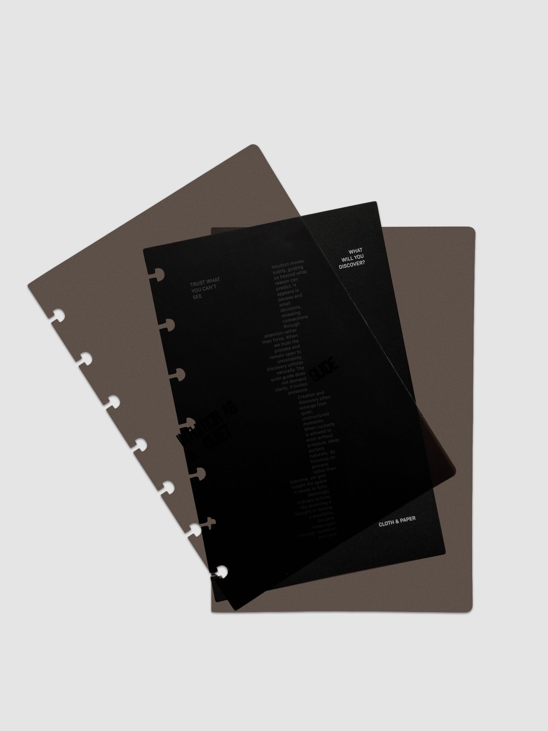 Black Intuition Ultra Thin Planner Cover + Dashboard Set in size HP Mini 7-Disc