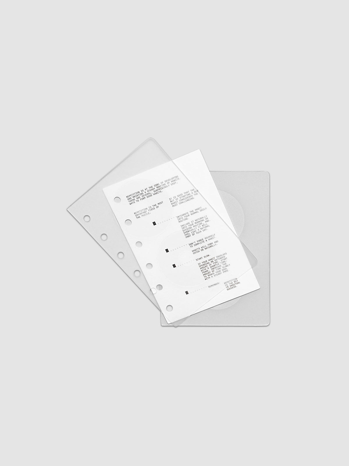 On Repeat Planner Cover + Dashboard Set  shown in size Pocket, pre-punched for 6-ring binders.