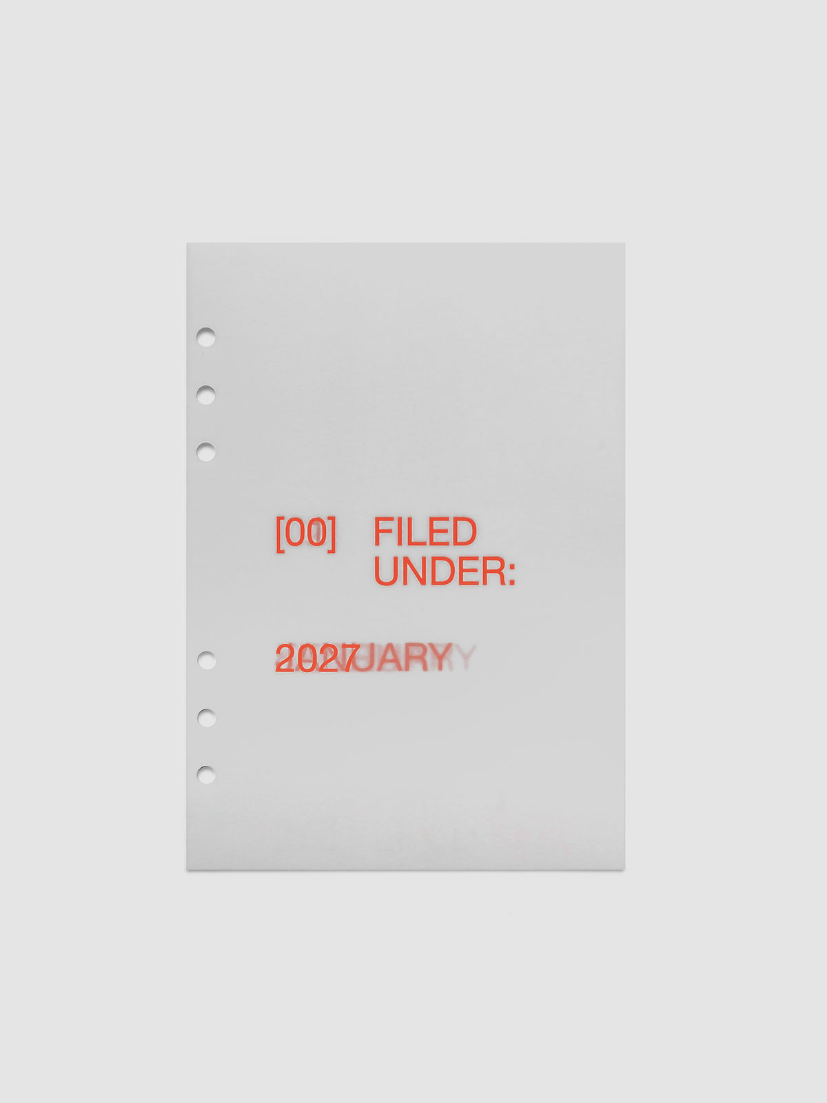 2027 Front + Monthly Dashboard Overlays, Saffron, A5 6-Ring Punch, full set of 13 vellum overlays shown stacked together