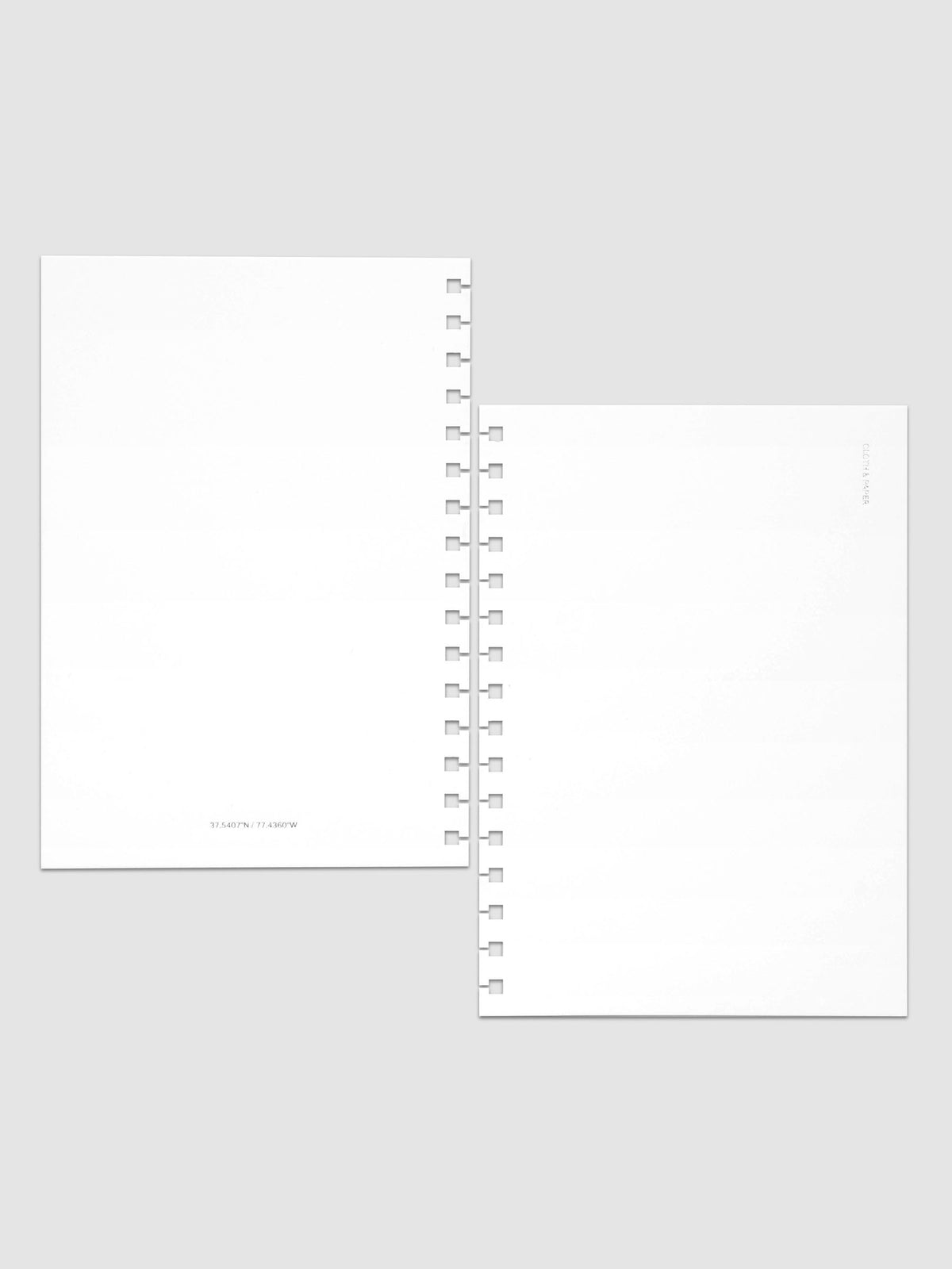 Front and back Spiral Notebook dashboards in the color Le Blanc shown in size A5 against a neutral background.