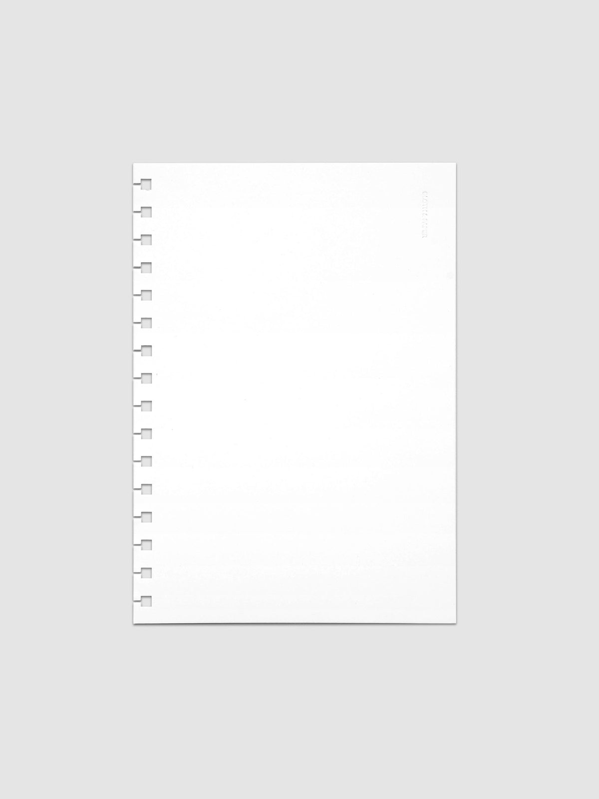 Spiral Notebook dashboard in the color Le Blanc shown in size A5 against a neutral background.