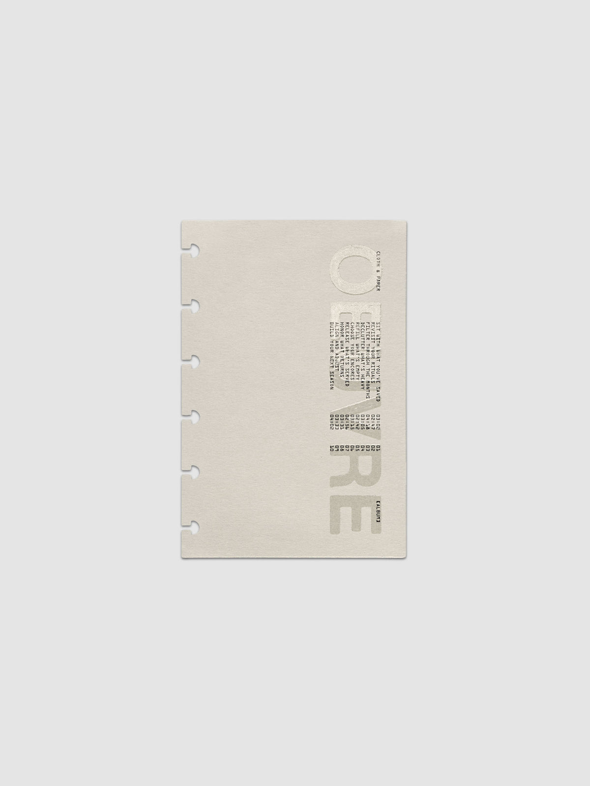 Oeuvre Planner Dashboard in CP Petite 6-Disc Punch size