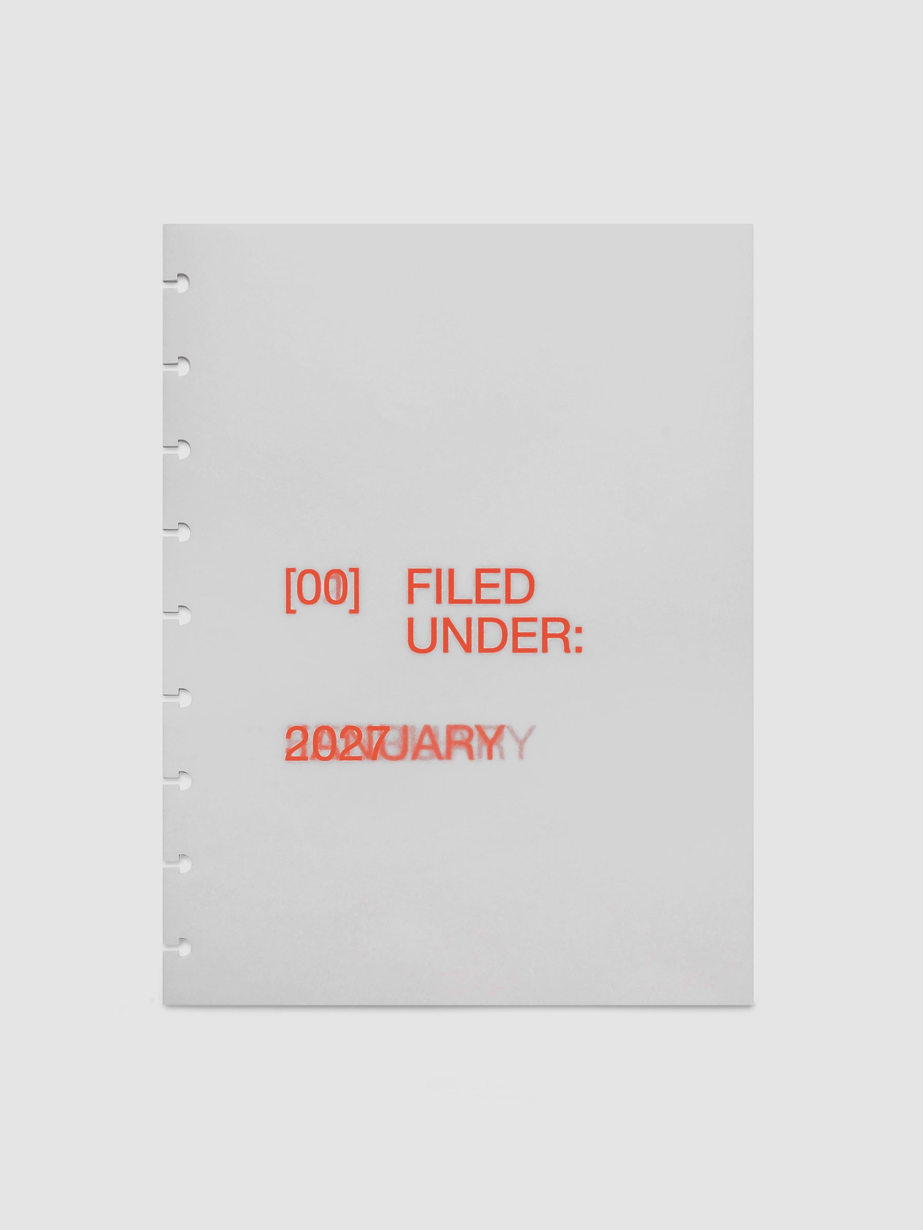 2027 Front + Monthly Dashboard Overlays, Saffron, HP Classic 9-Disc Punch, full set of 13 vellum overlays shown stacked together