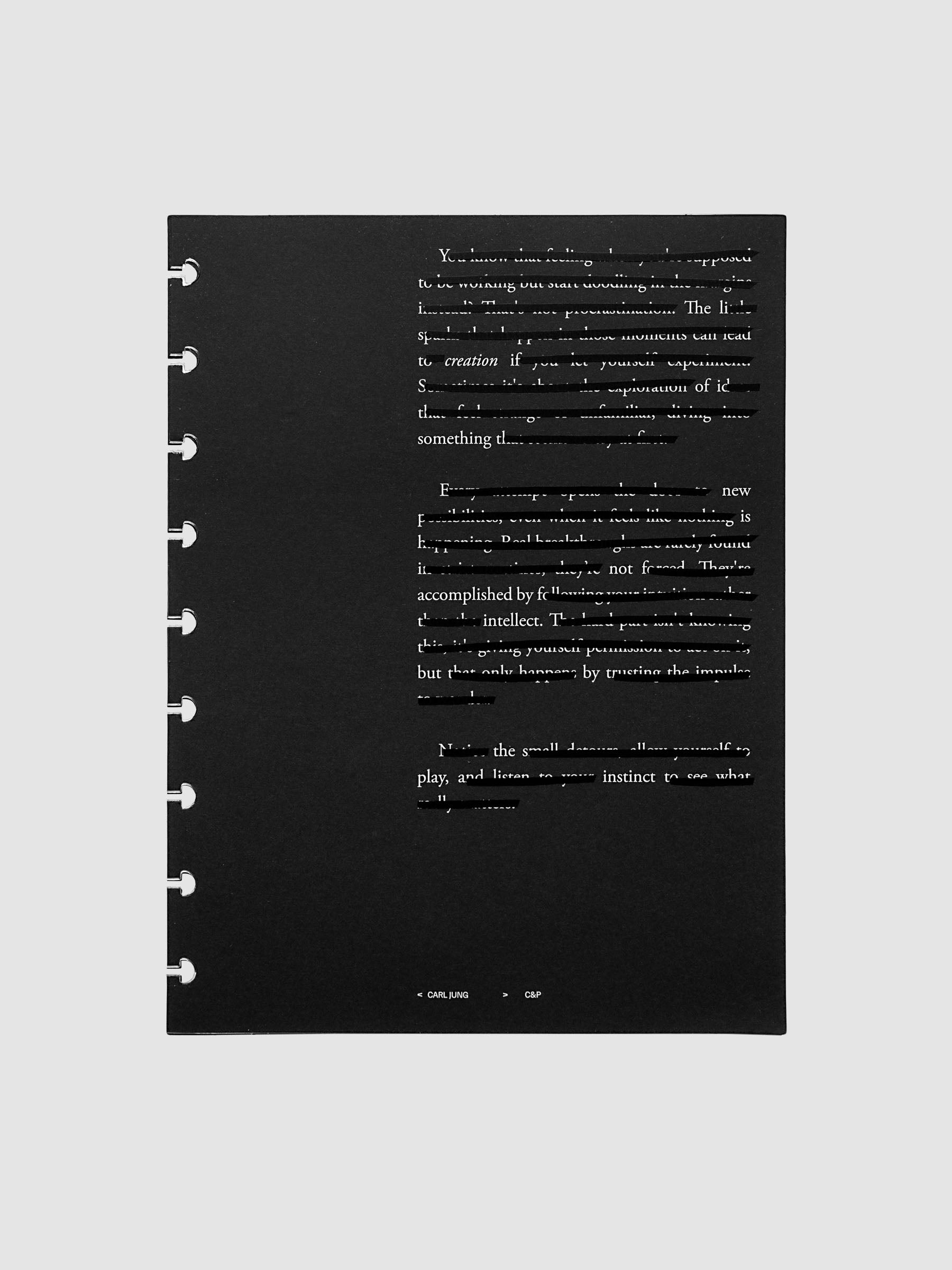 Black, white, and transparent dual layer planner dashboard shown in size HP Classic 9-Disc Punch