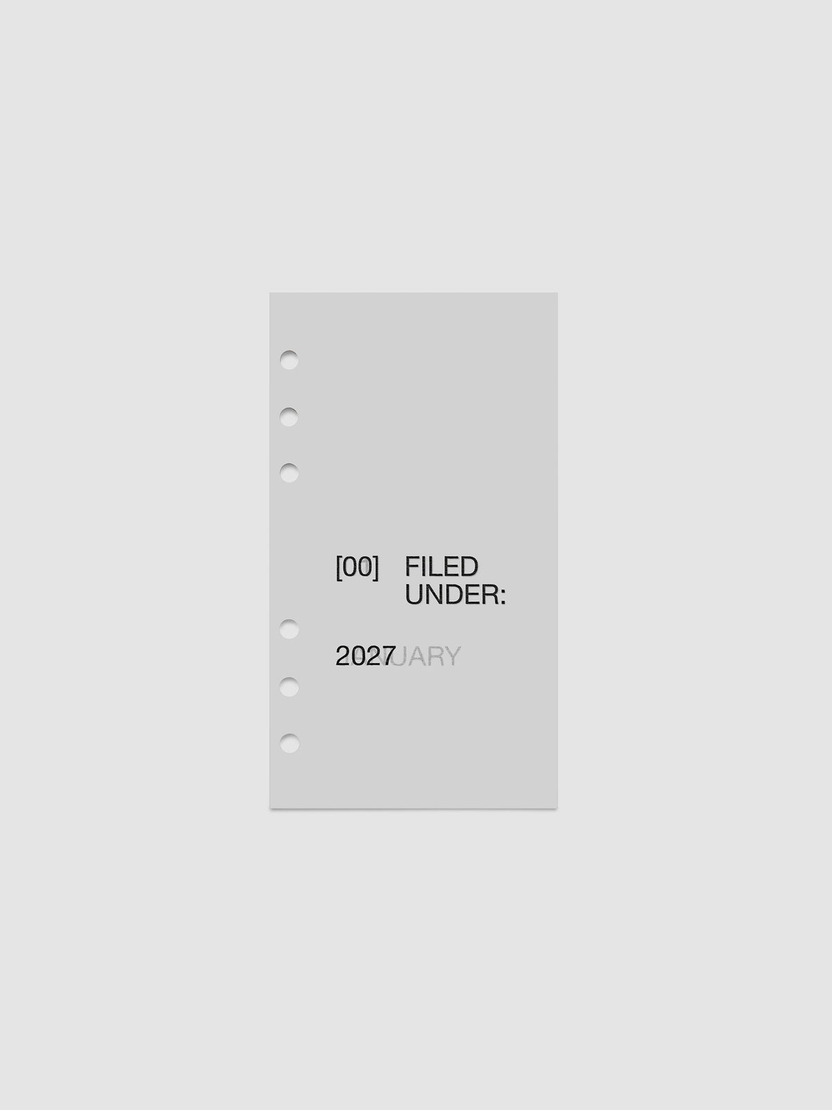 2027 Front + Monthly Dashboard Overlays, Avant Garde, Personal 6-Ring Punch, full set of 13 vellum overlays shown stacked together
