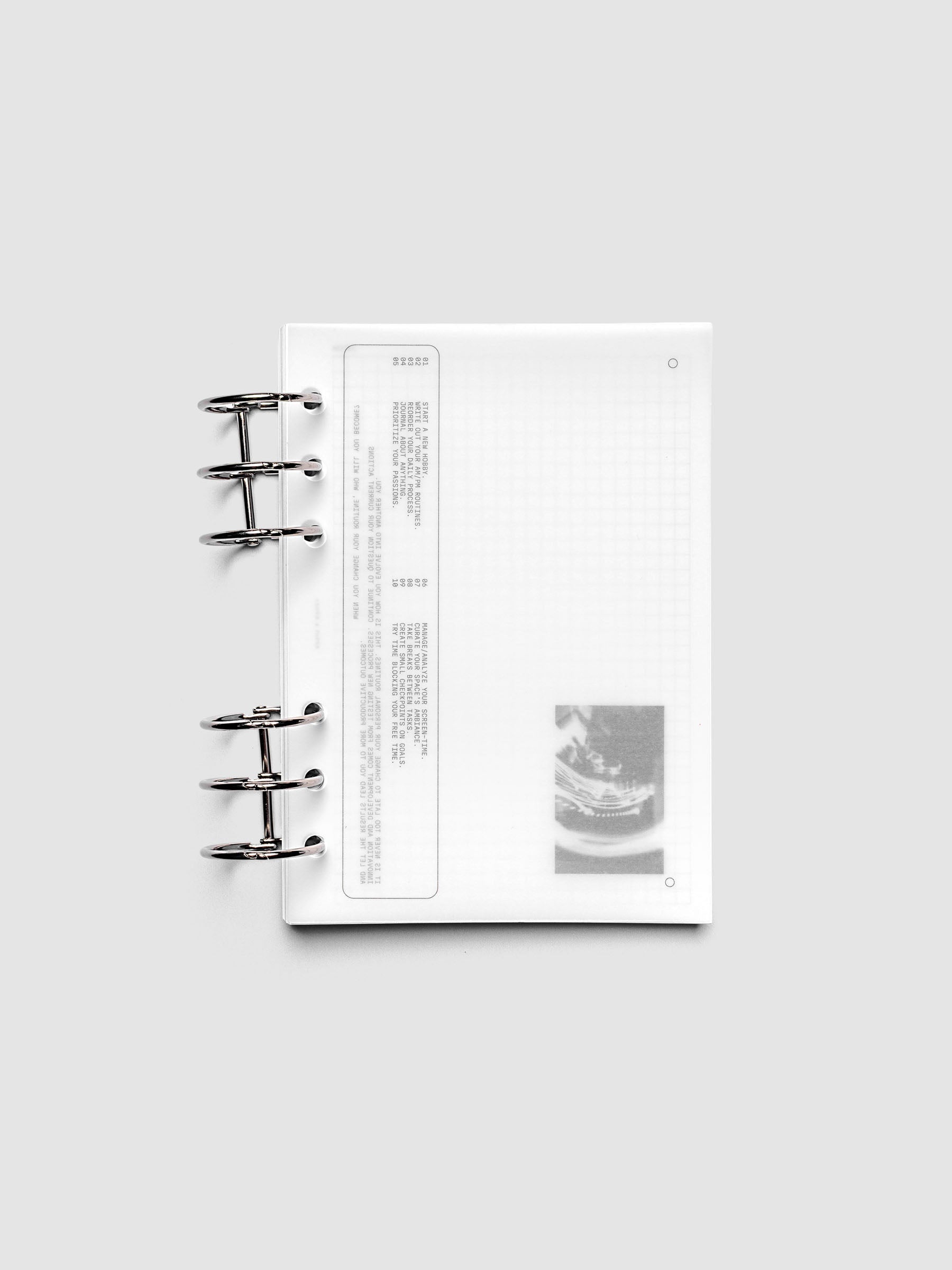 Side A & Side B Planner Dashboard in size Personal Wide shown ring bound.