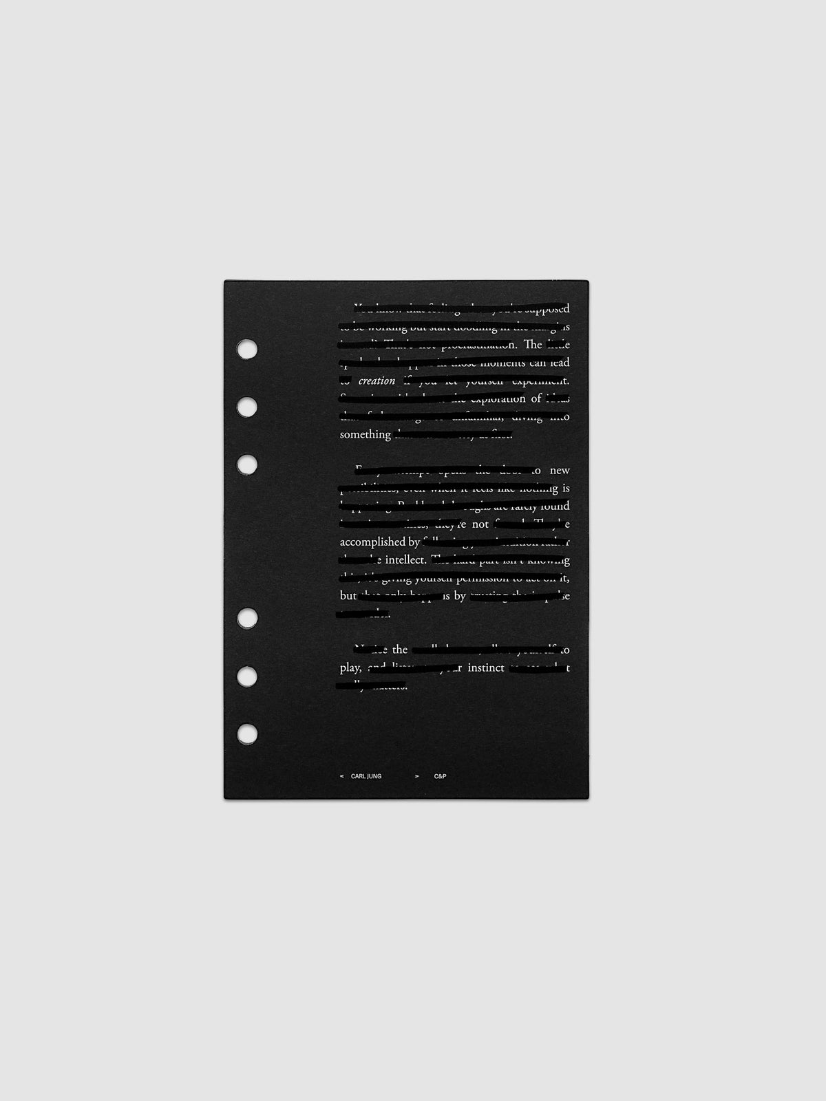 Black, white, and transparent dual layer planner dashboard shown in size Personal Wide 6-Ring Punch
