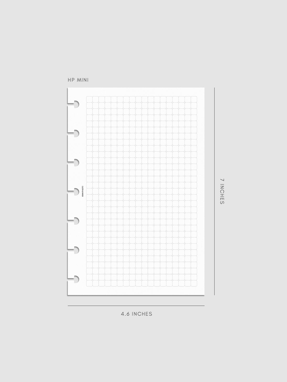 Rounded Graph Planner Insert HP Mini 7-Disc Punch mockup