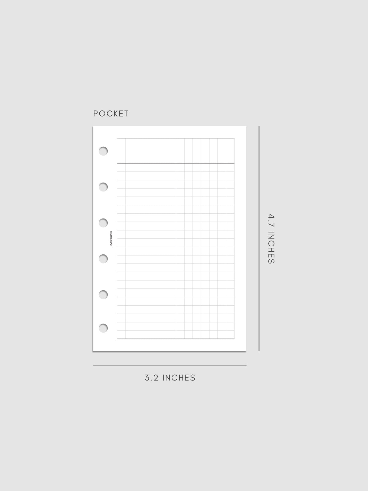 Digital mockup of the Inbox Sorting Planner Inserts shown in size Pocket.