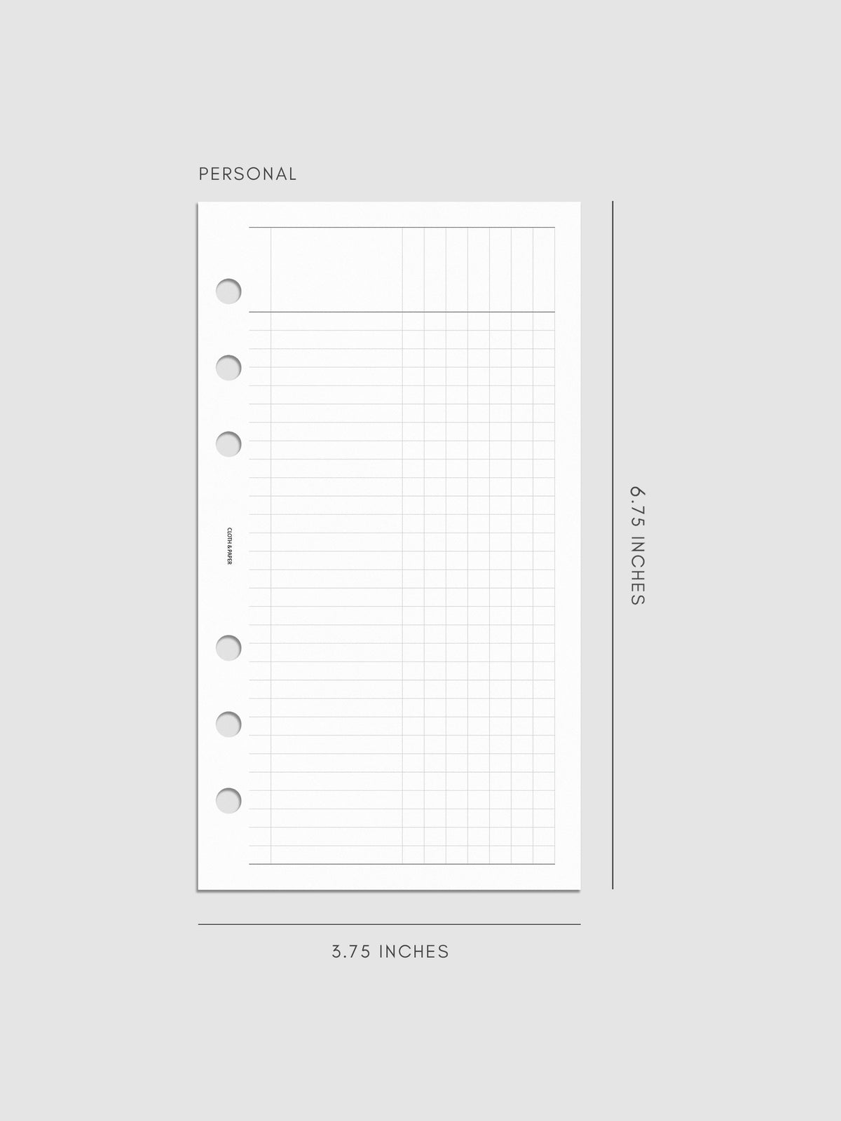 Digital mockup of the Inbox Sorting Planner Inserts shown in size Personal.