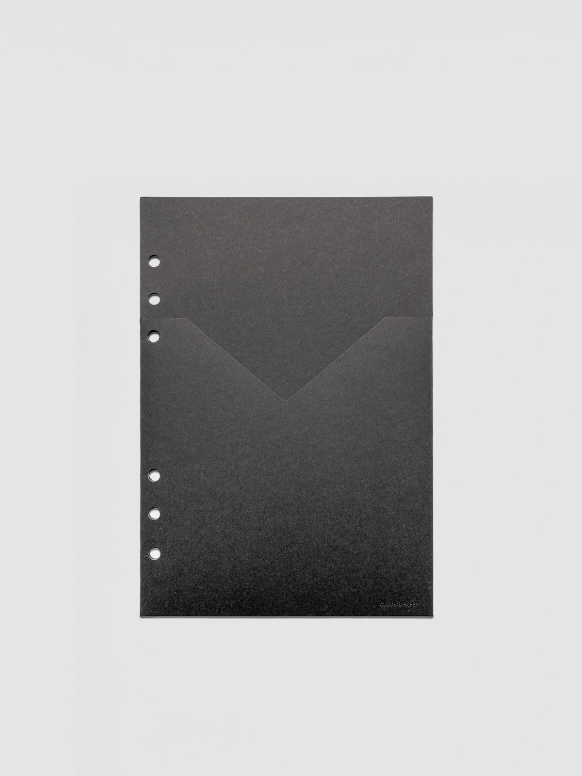 Black planner paper pocket folder shown in size A5 6-Ring Punch