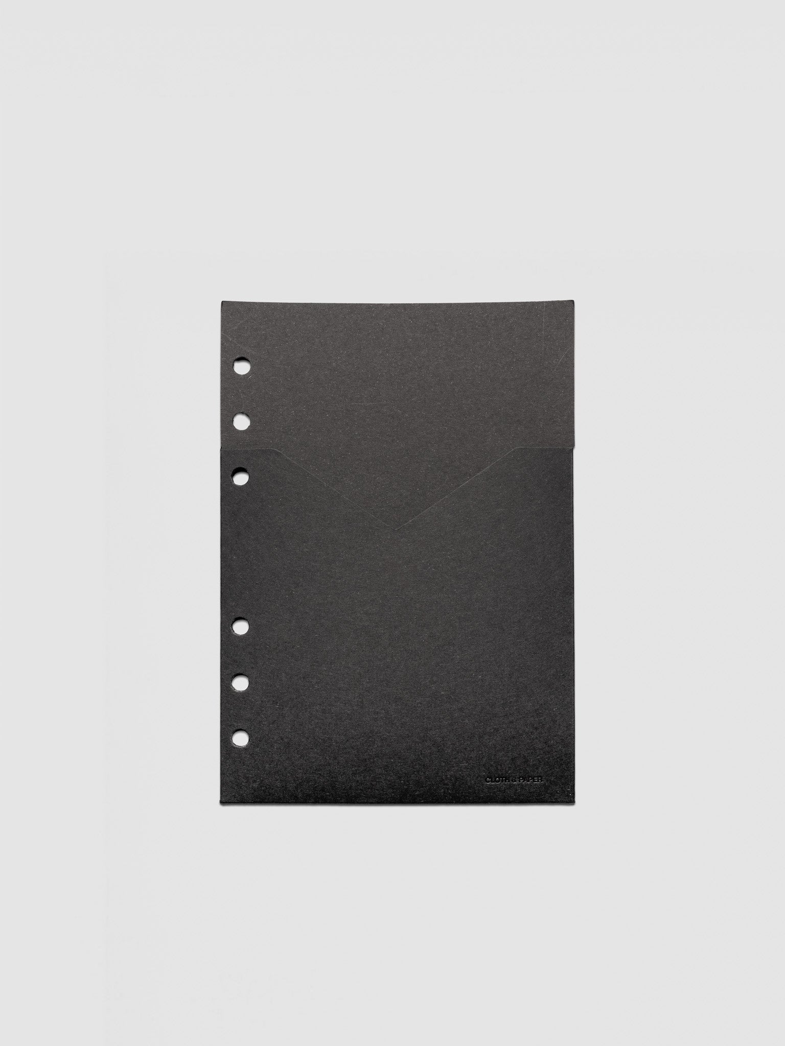Black planner paper pocket folder shown in size Personal Wide 6-Ring Punch