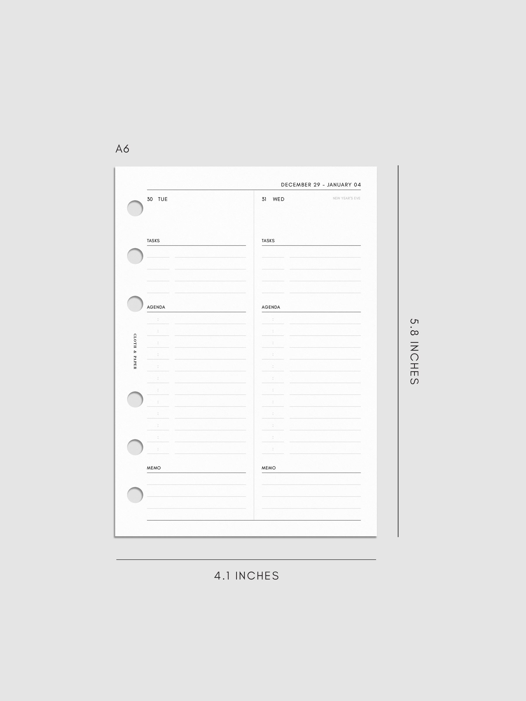 Digital mockup of insert in A6.